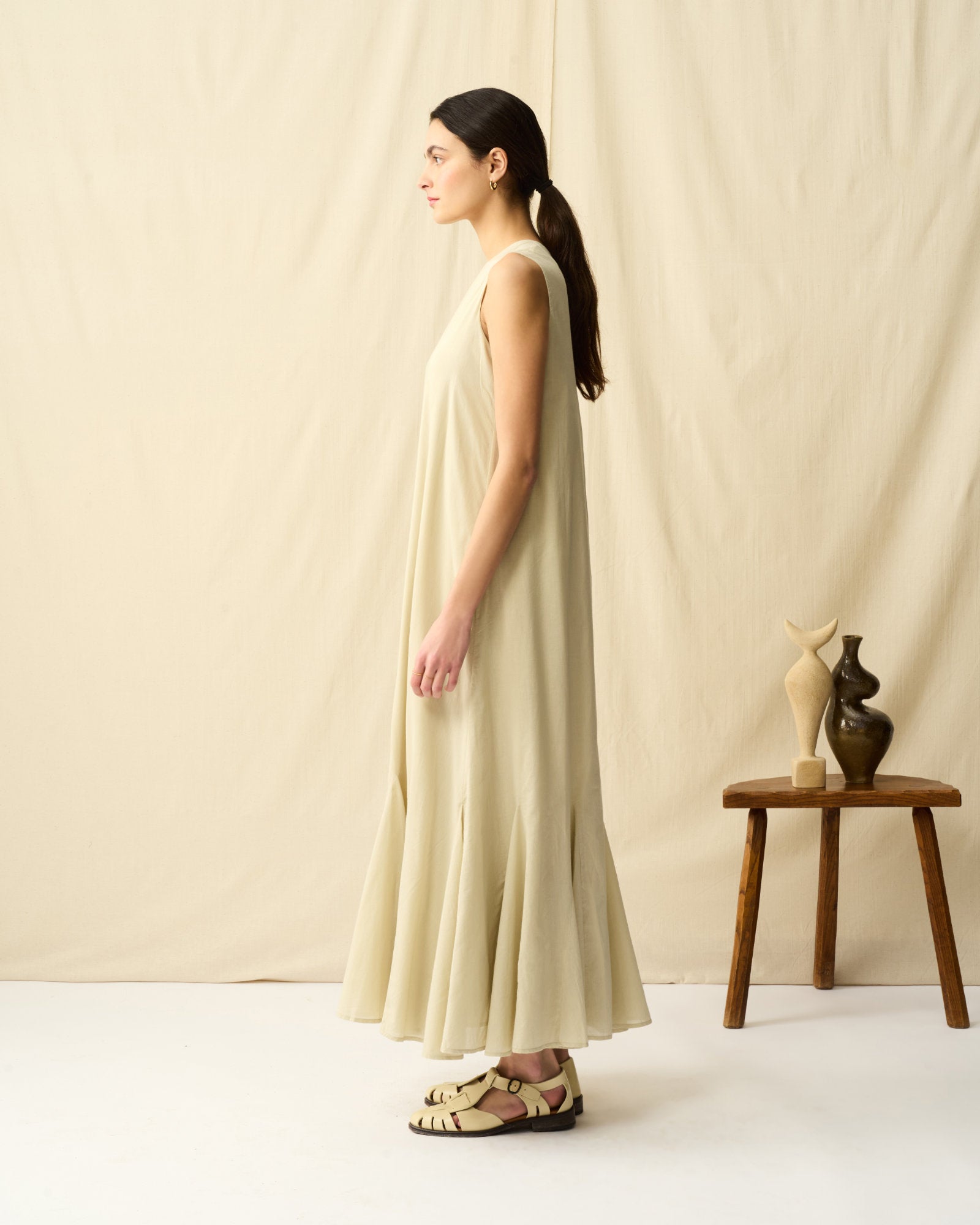 【MARIHA】夏の月影のドレス　イエロー　マリハ　ワンピース　インド綿 MARIHA(マリハ) リゾートドレス ワンピース 夏の月影のドレス Champagne