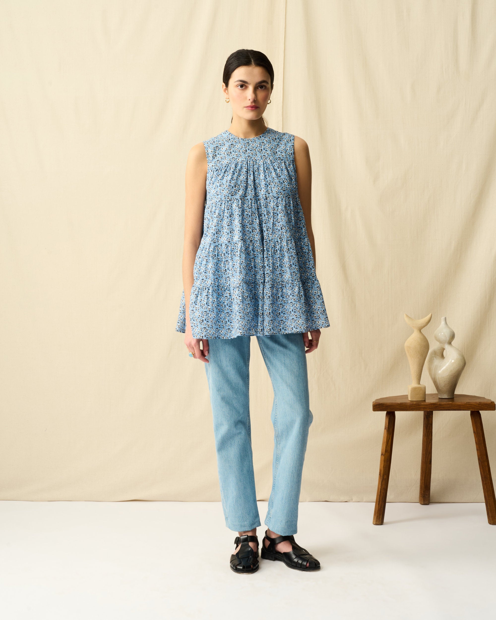 ミューズのブラウス Paradise Bloom/Blue