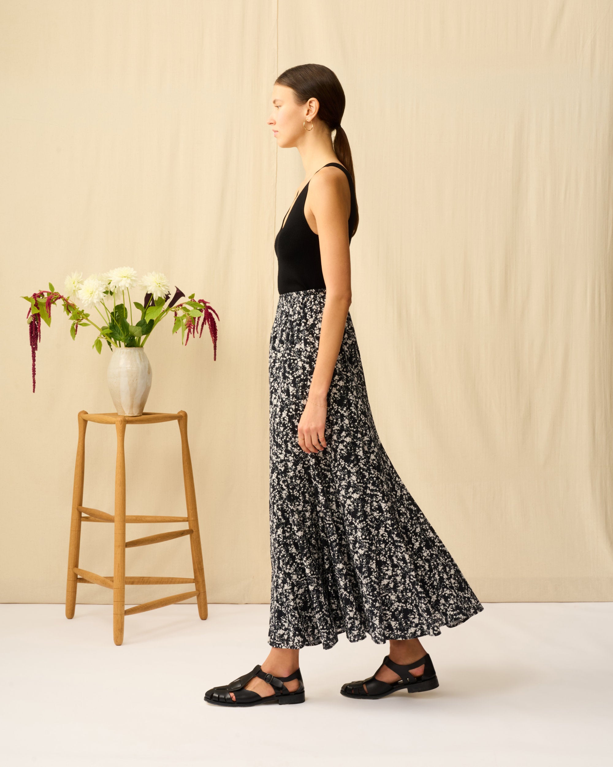 【予約】夢見るマーメードスカート Seersucker Shadow Play/Black