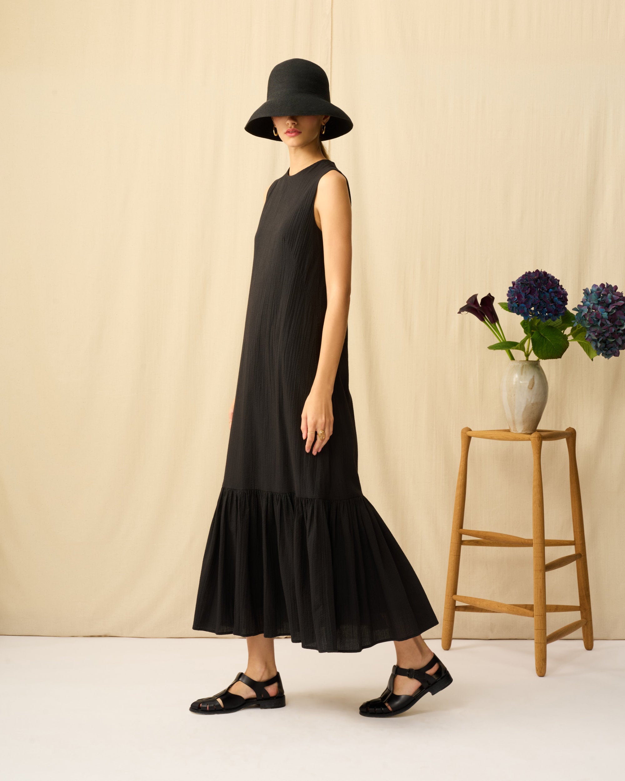 レディのハット Short Brim Black