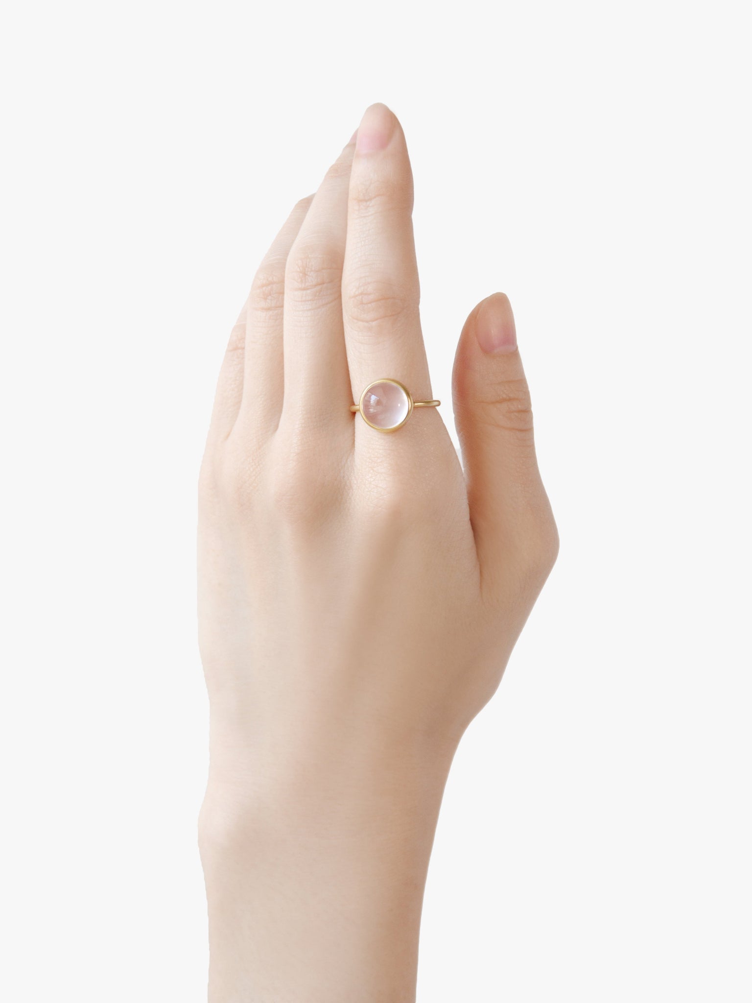 Earth Drops リング ローズクォーツ(着用感約13号)