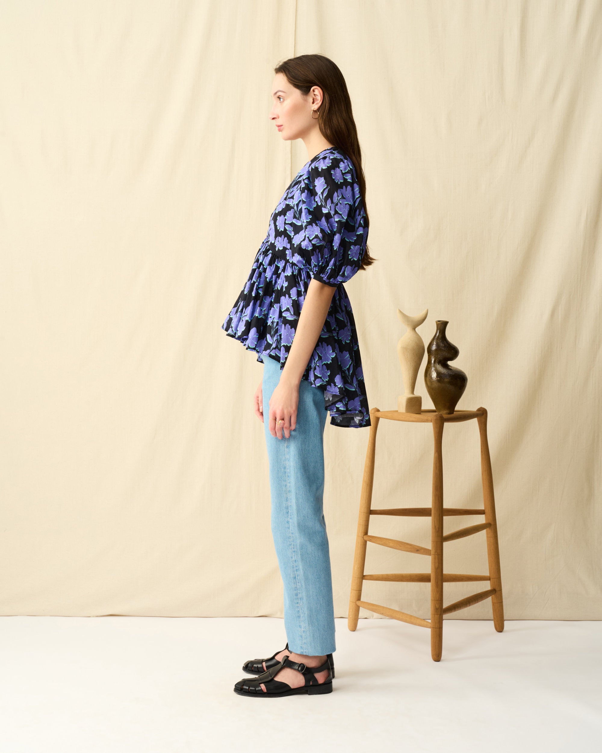 ラストダンスのブラウス Evening Bloom/Black