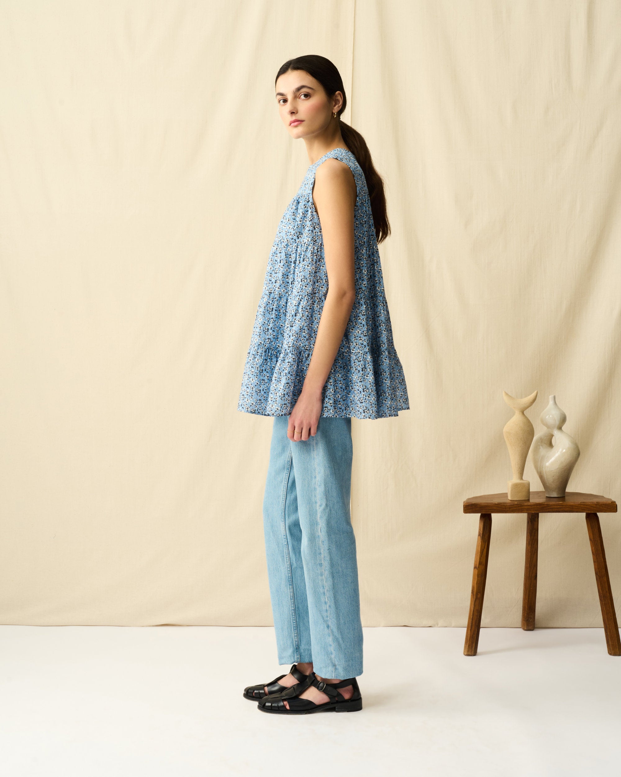 ミューズのブラウス Paradise Bloom/Blue