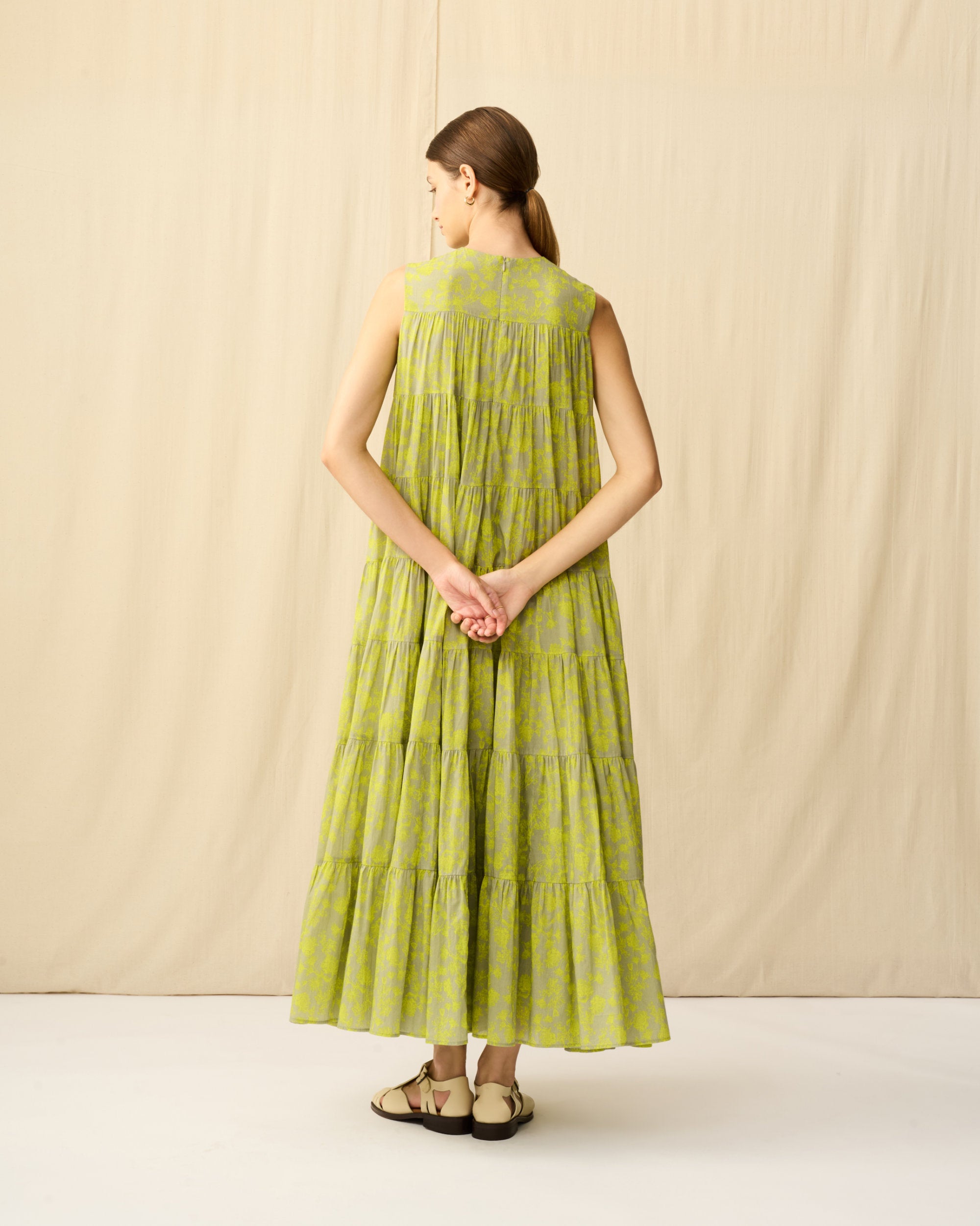 【予約】ミューズのドレス Radiant Flowers/Grey