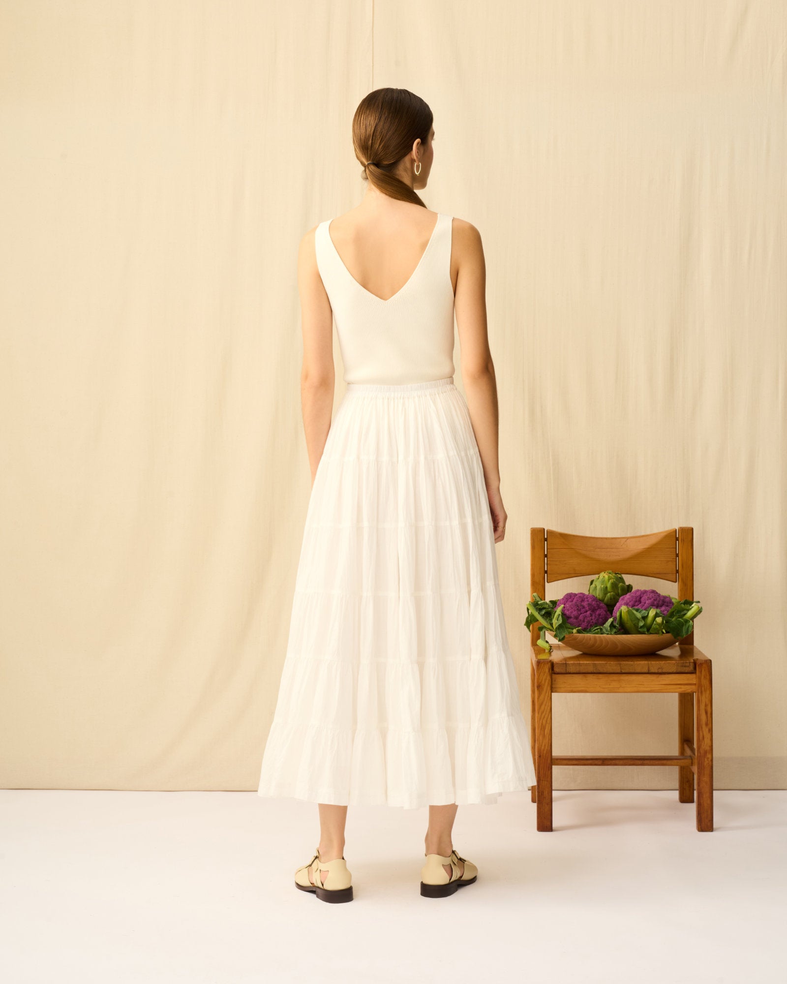 MARIHA(マリハ) リゾートドレス 草原の虹のスカート White Chalcedony