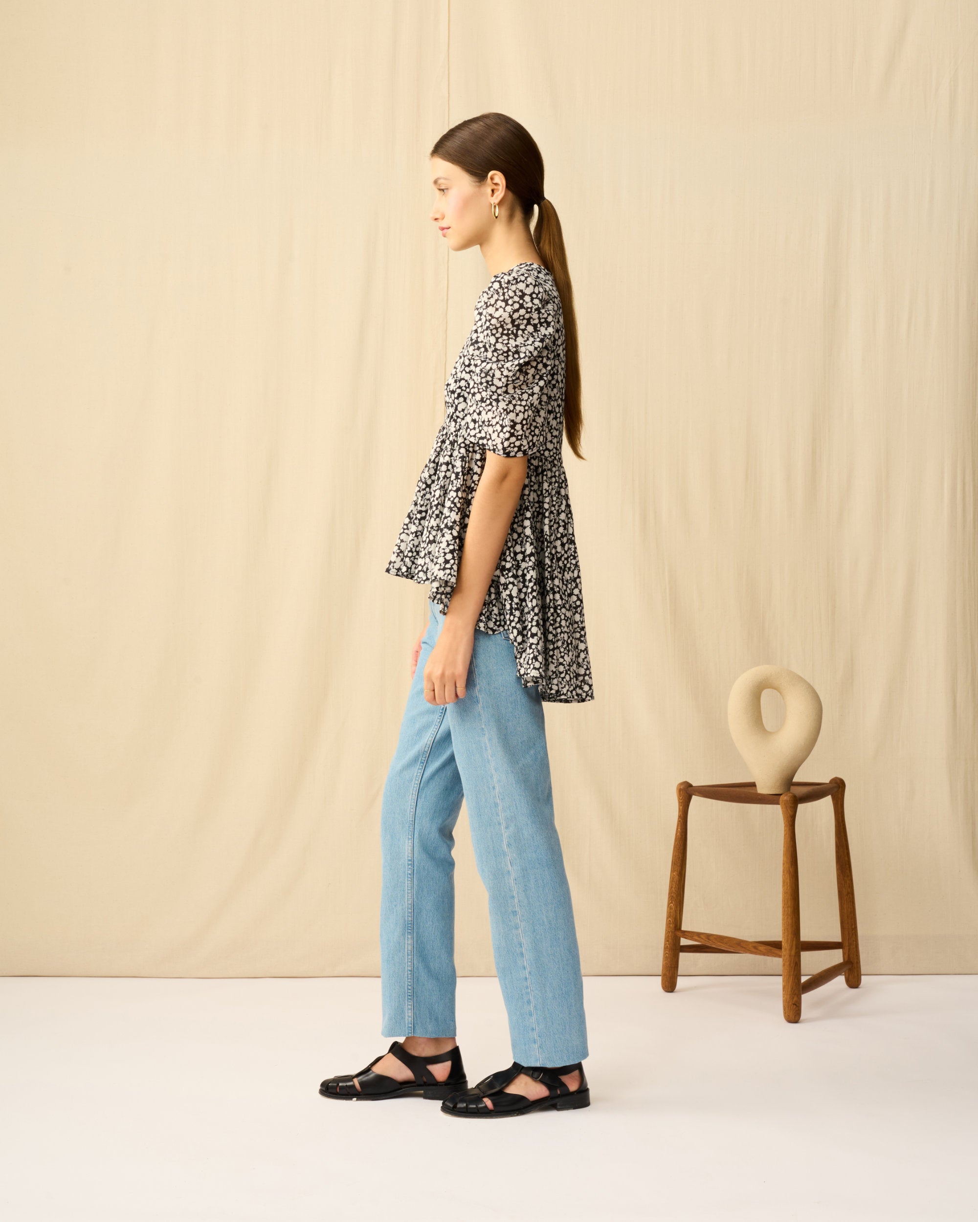 セレナーデのブラウス Dancing Shadows/Black