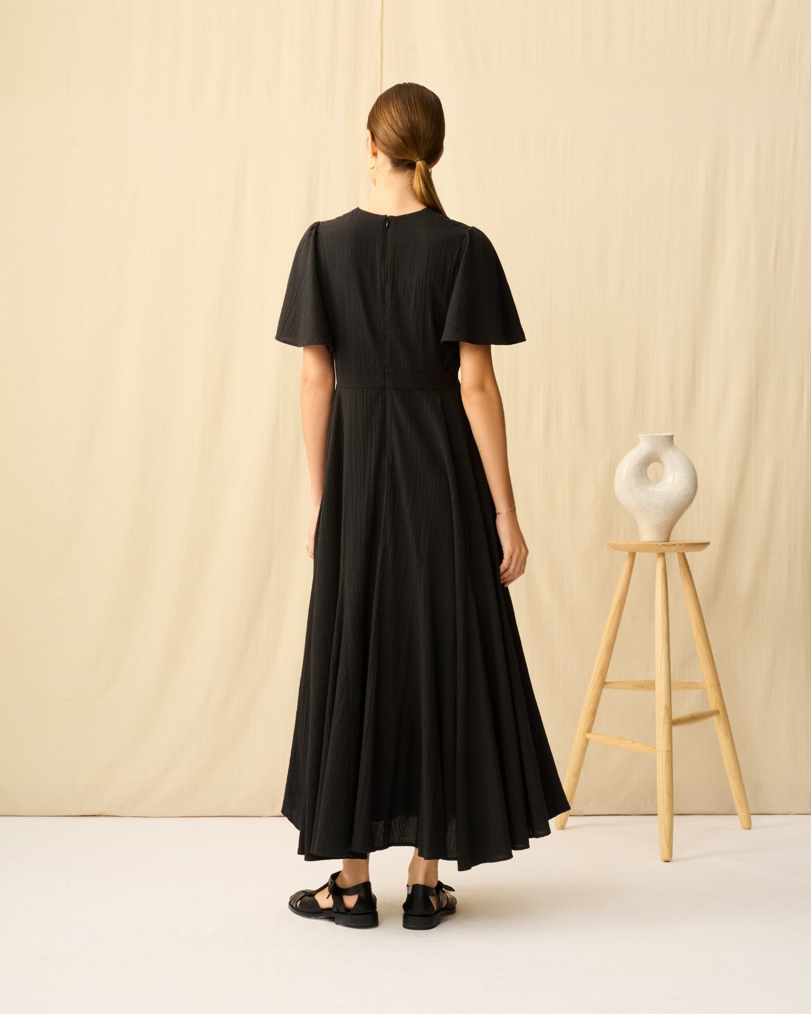 【予約】せせらぎのドレス Seersucker Onyx