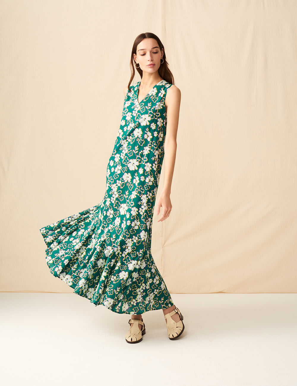 【予約】夏の月影のドレス <br>Flower Heaven/Green