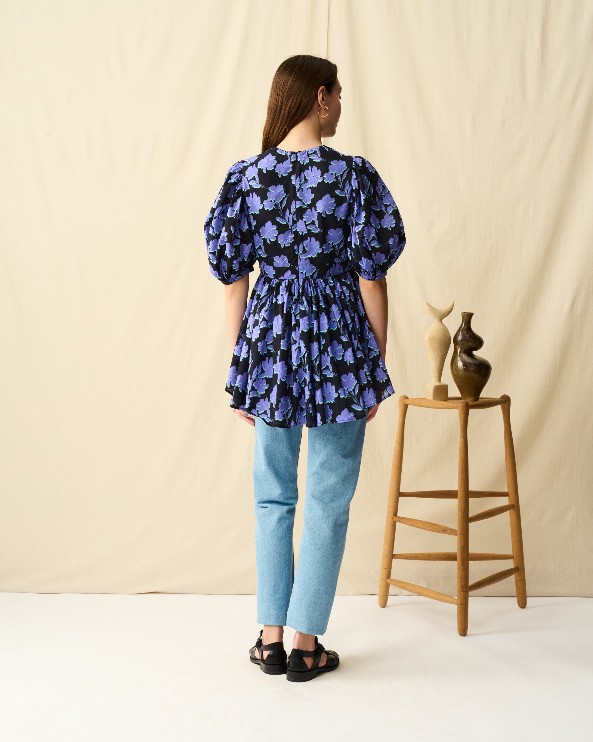 ラストダンスのブラウス Evening Bloom/Black