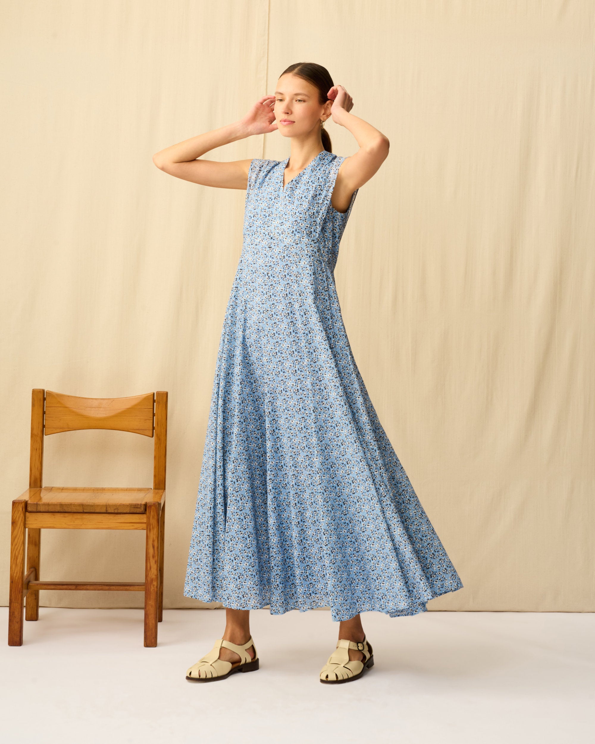 【予約】夏の月のドレス Paradise Bloom/Blue