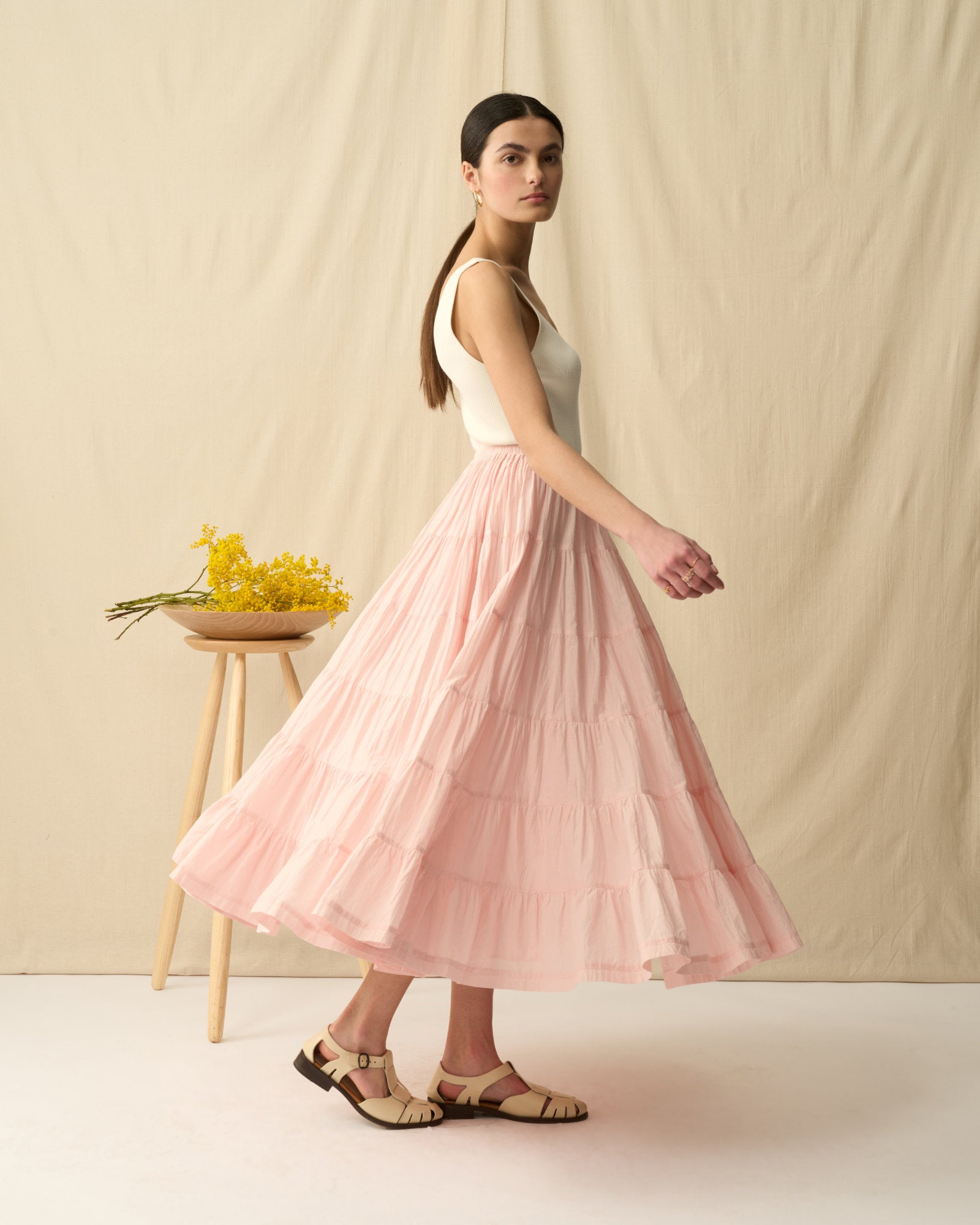 【予約】草原の虹のスカート Pink Pearl