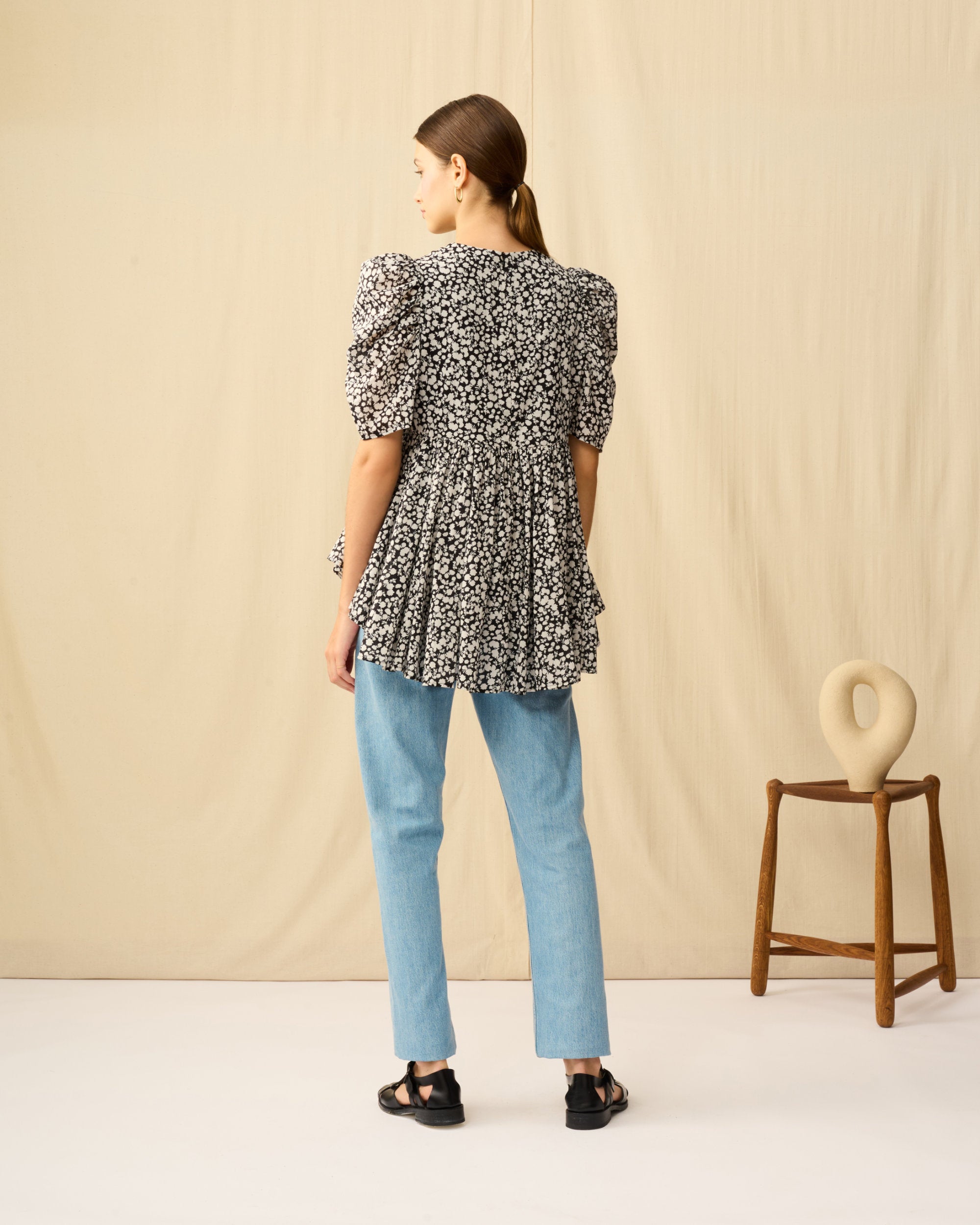 セレナーデのブラウス Dancing Shadows/Black