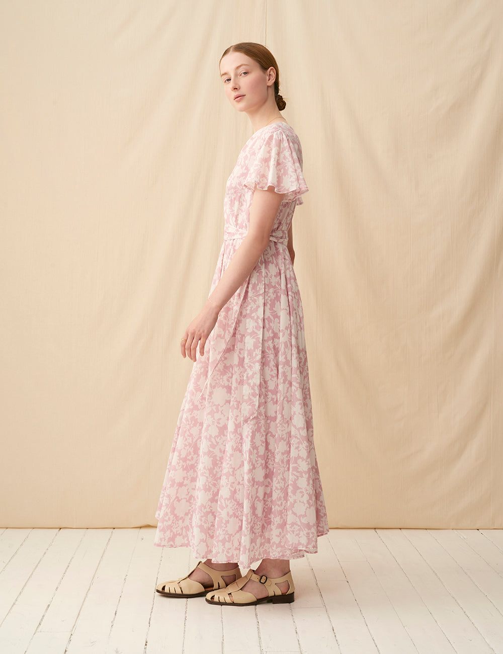【予約】マドモアゼルのドレス(半袖) <br>Garden Shadows/Pink