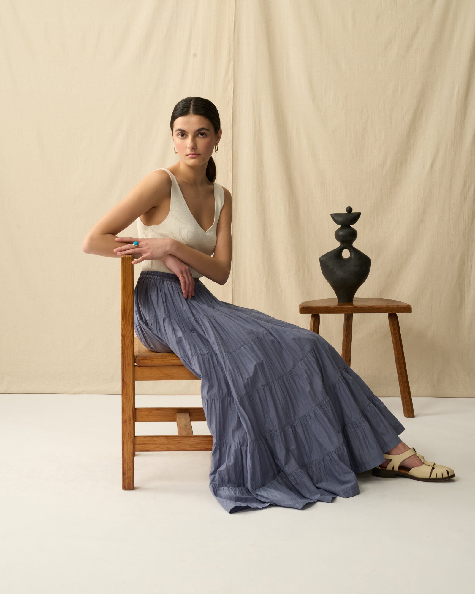 【予約】草原の虹のスカート Calm Ocean