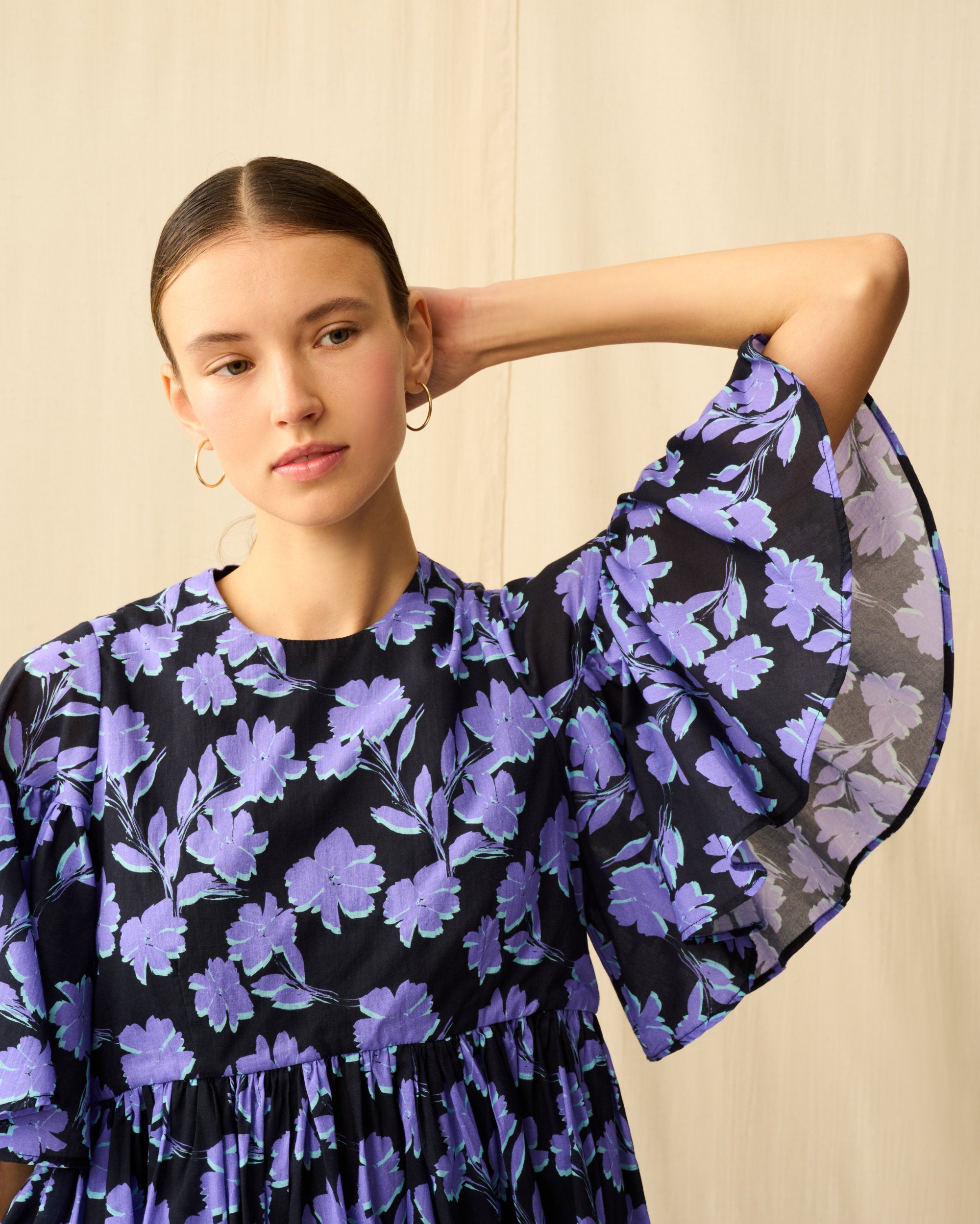 【予約】フリージアのブラウス Evening Bloom/Black