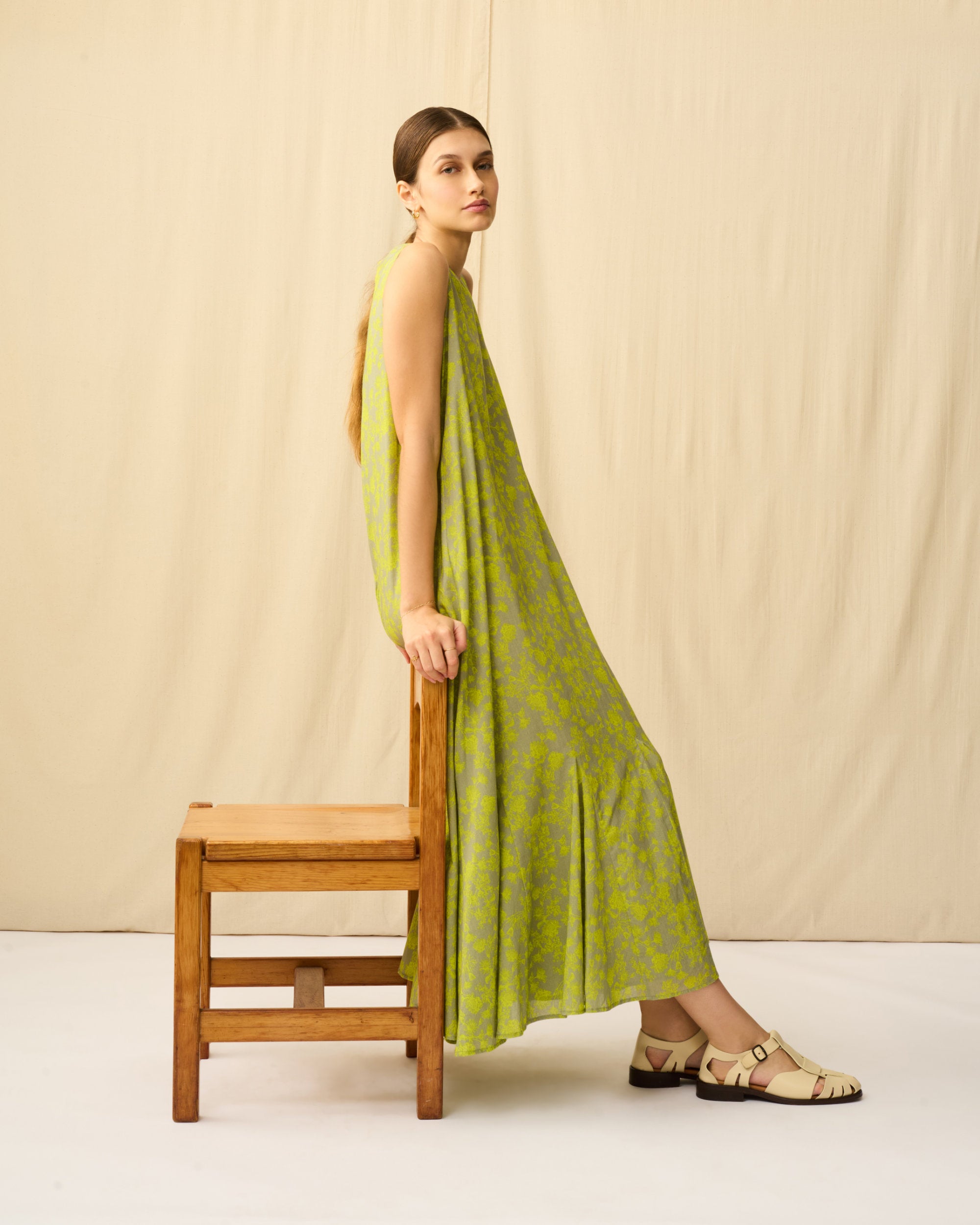 【予約】夏の月影のドレス Radiant Flowers/Grey