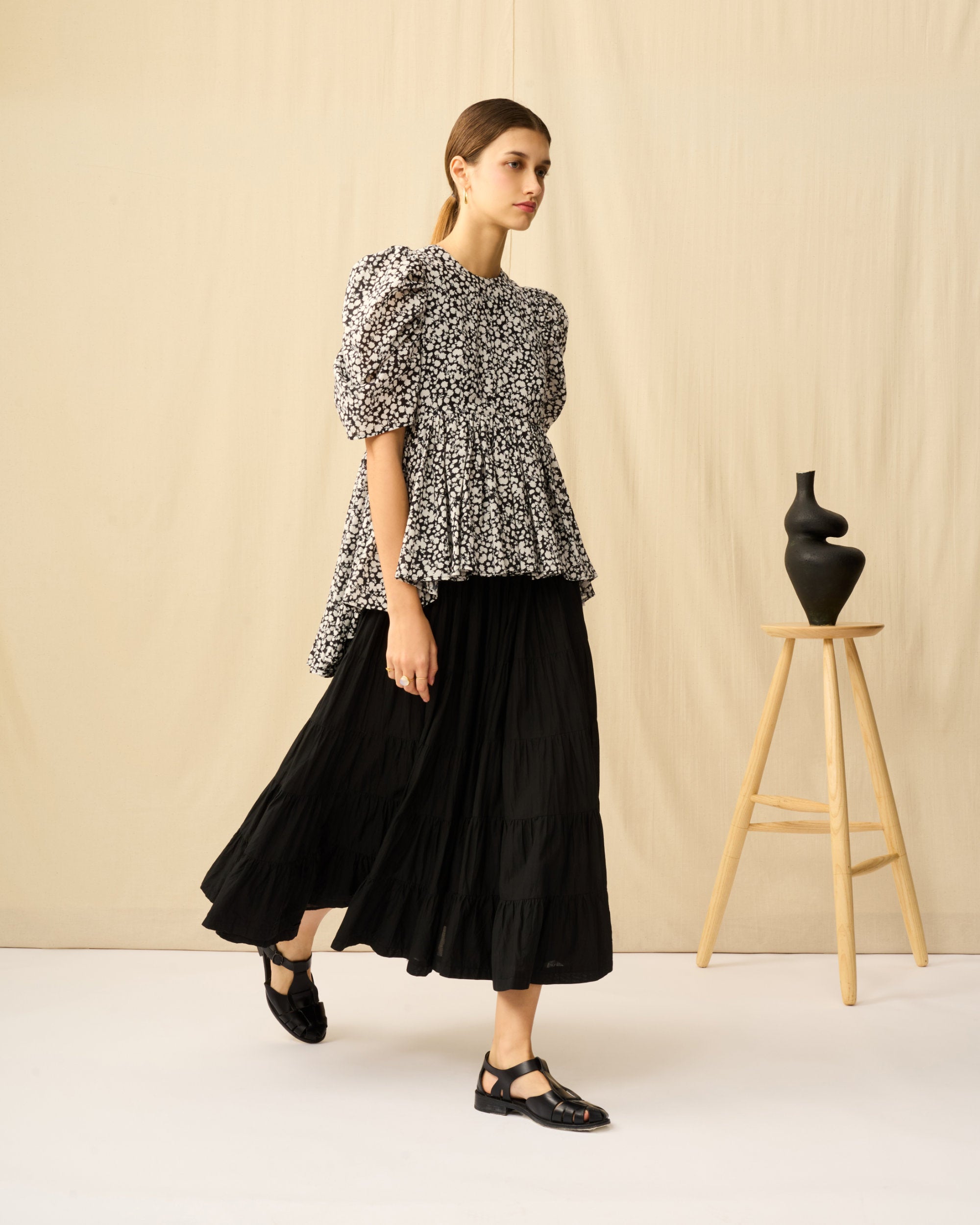 セレナーデのブラウス Dancing Shadows/Black