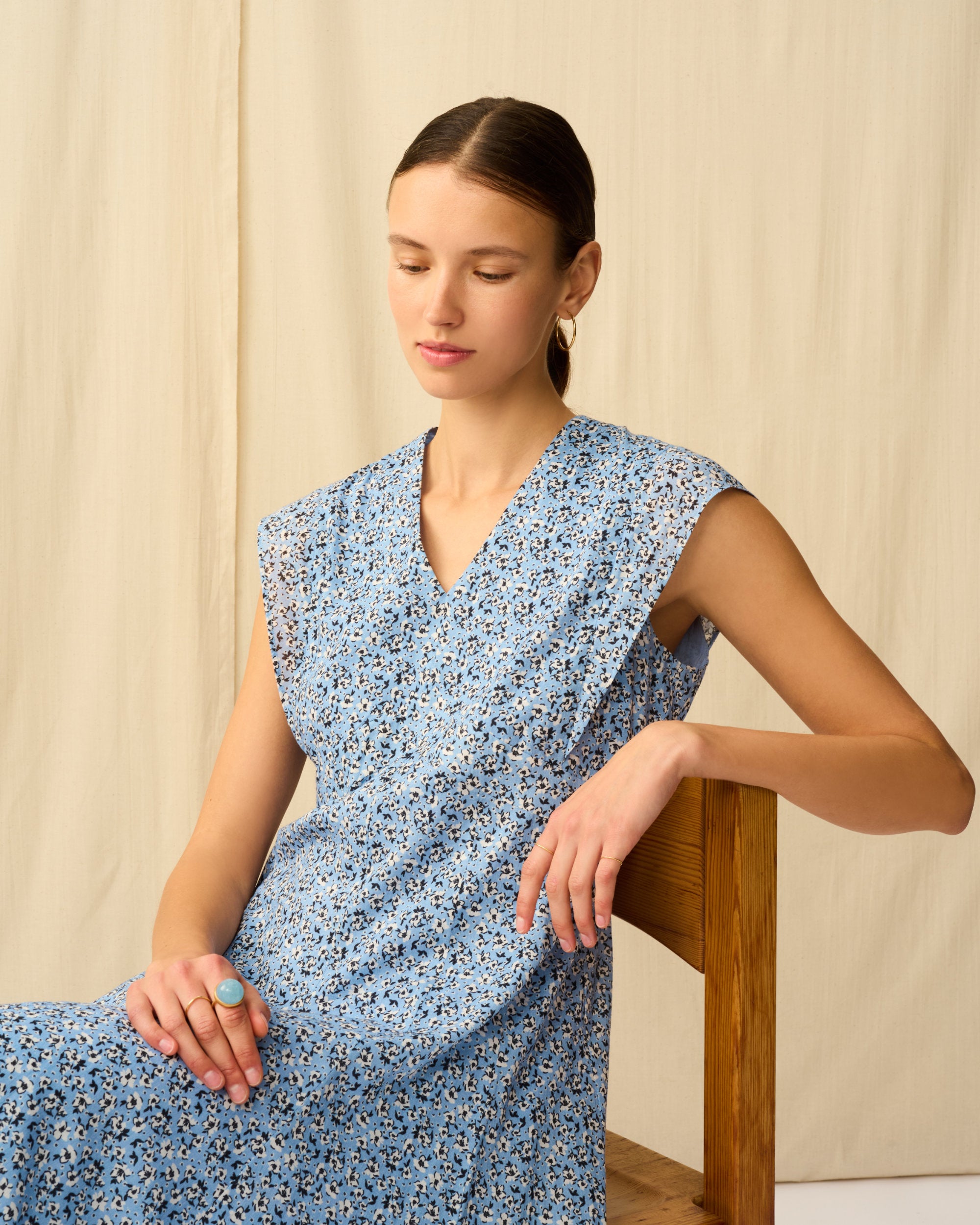 【予約】夏の月のドレス Paradise Bloom/Blue