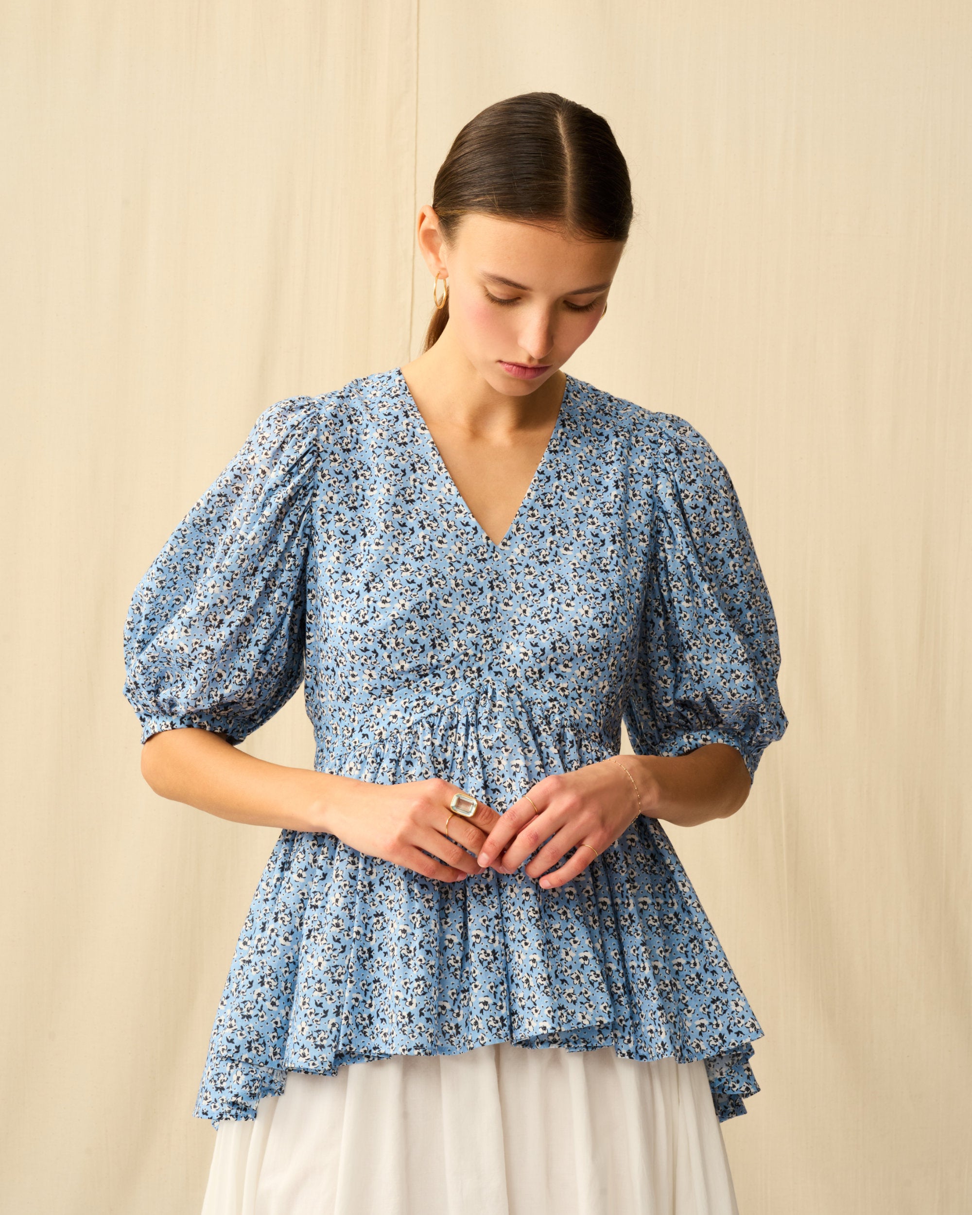 ラストダンスのブラウス Paradise Bloom/Blue