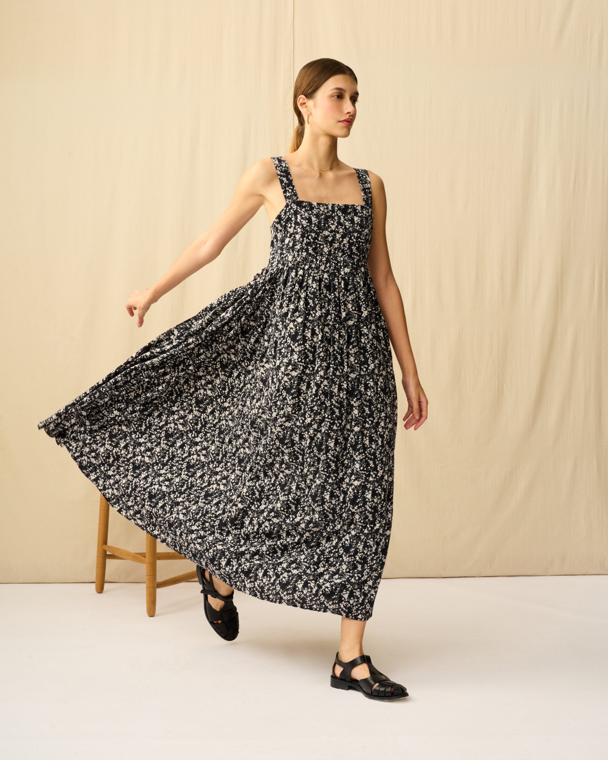 【予約】シンデレラのドレス Seersucker Shadow Play/Black