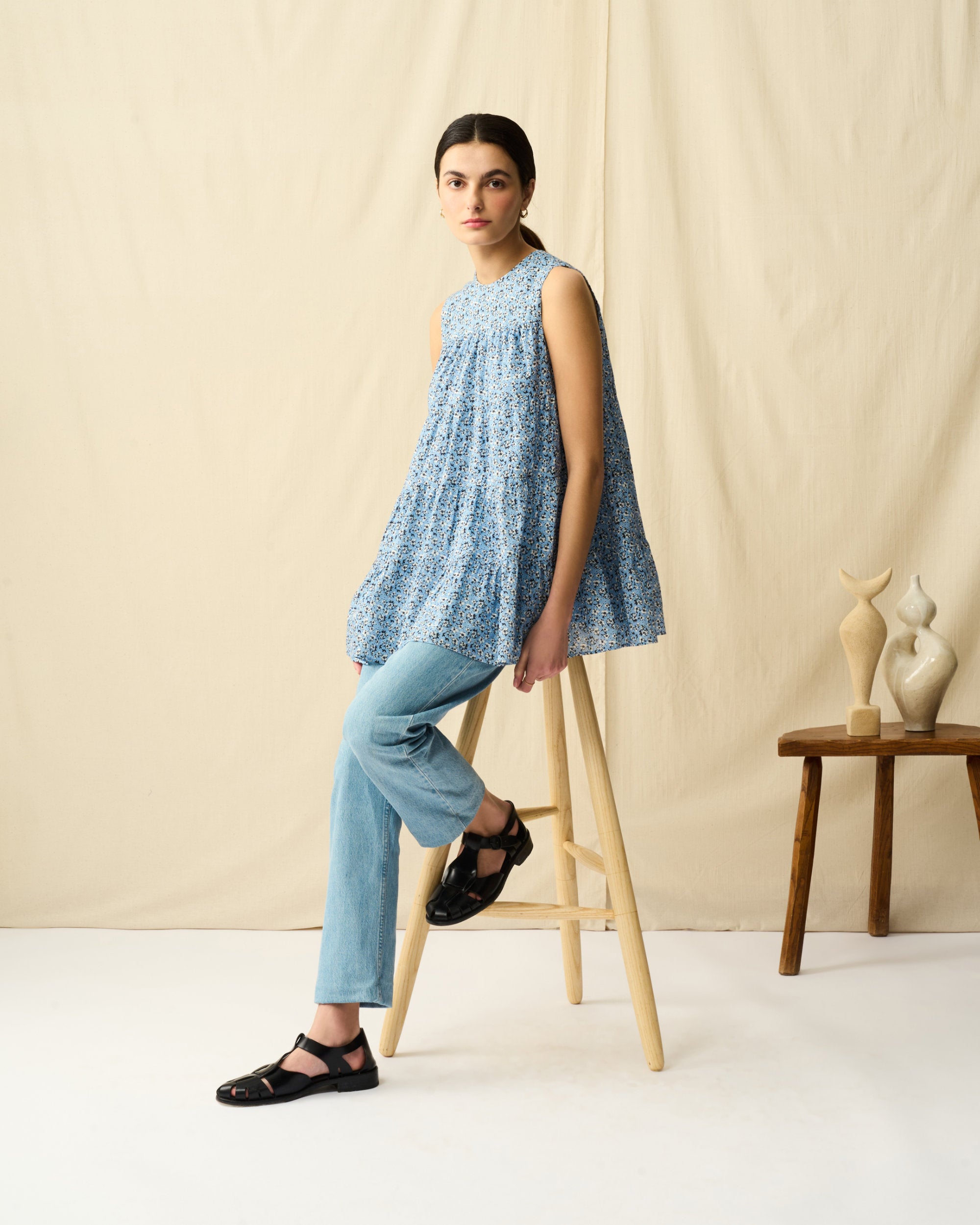 ミューズのブラウス Paradise Bloom/Blue