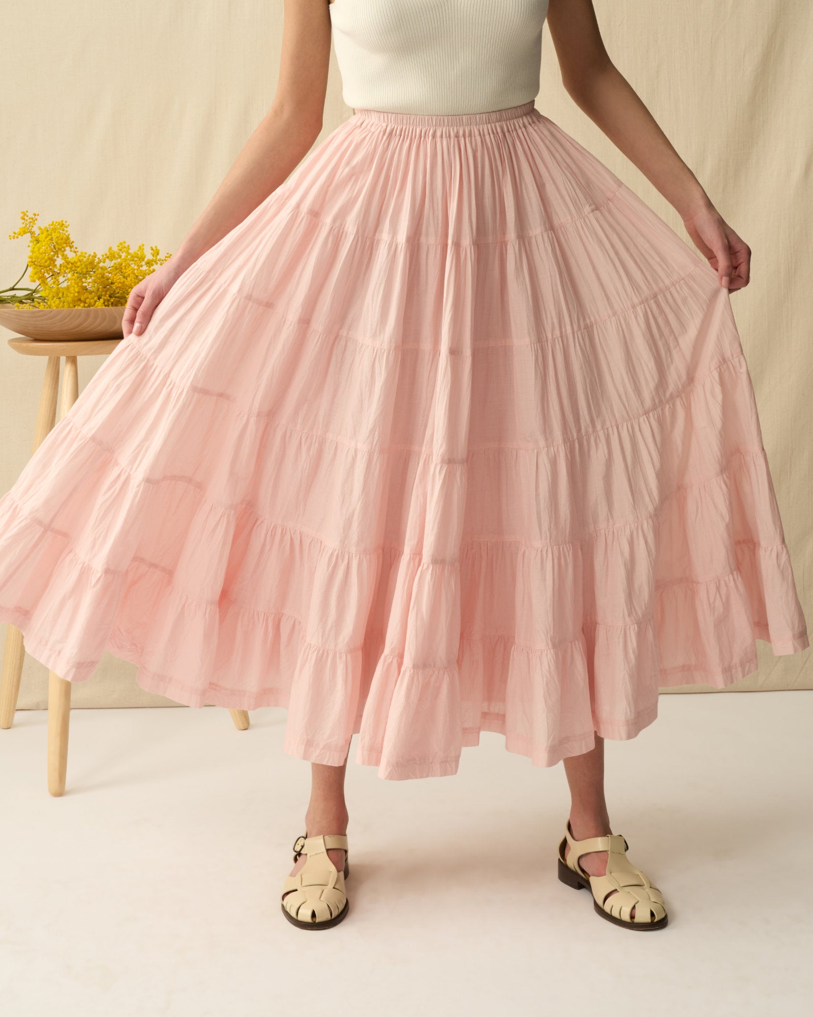 【予約】草原の虹のスカート Pink Pearl