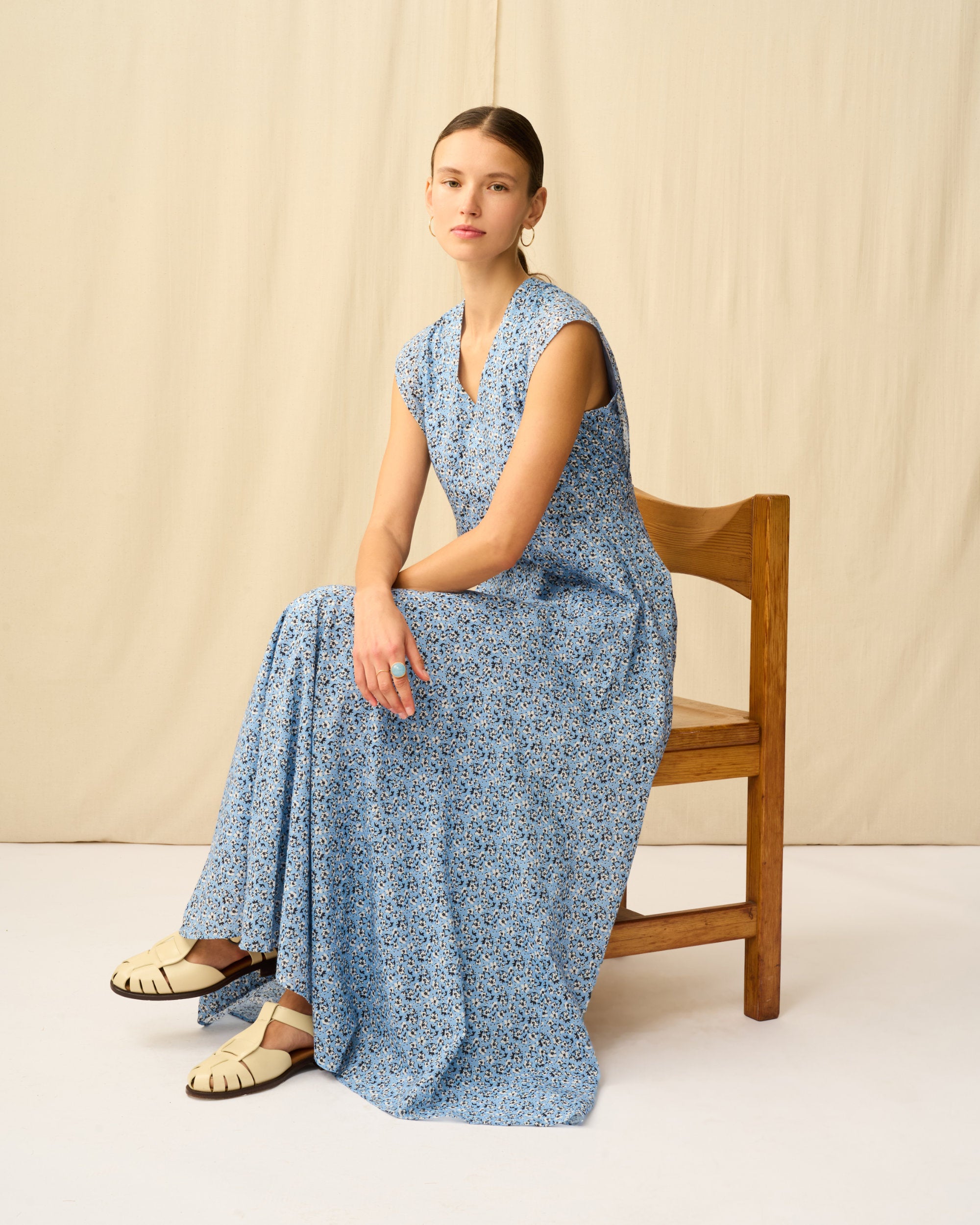 【予約】夏の月のドレス Paradise Bloom/Blue