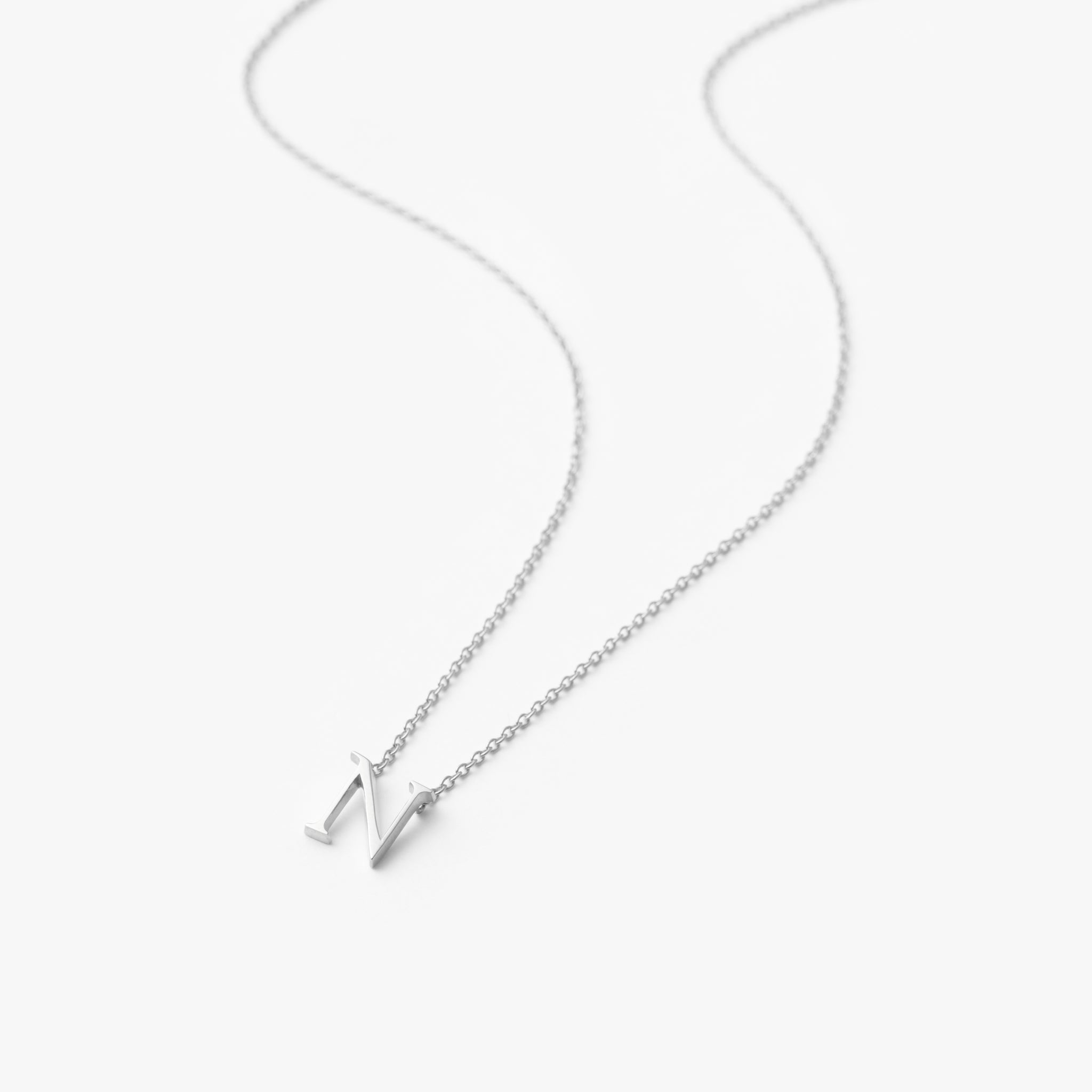 【オーダー商品】My Letters Silver ネックレス＜N＞50cm (シルバーカラー)【SV925】