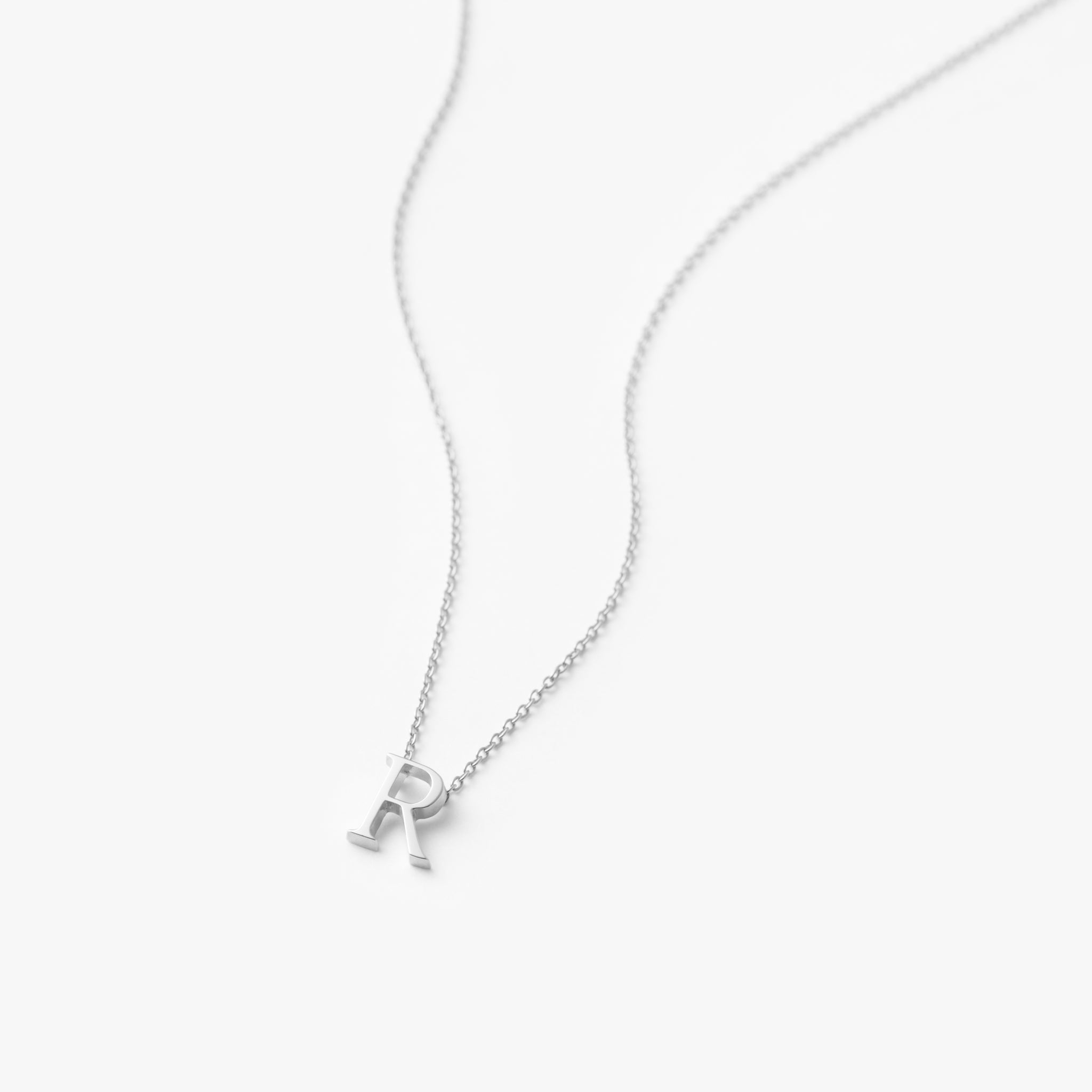 【オーダー商品】My Letters Silver ネックレス＜R＞50cm (シルバーカラー)【SV925】