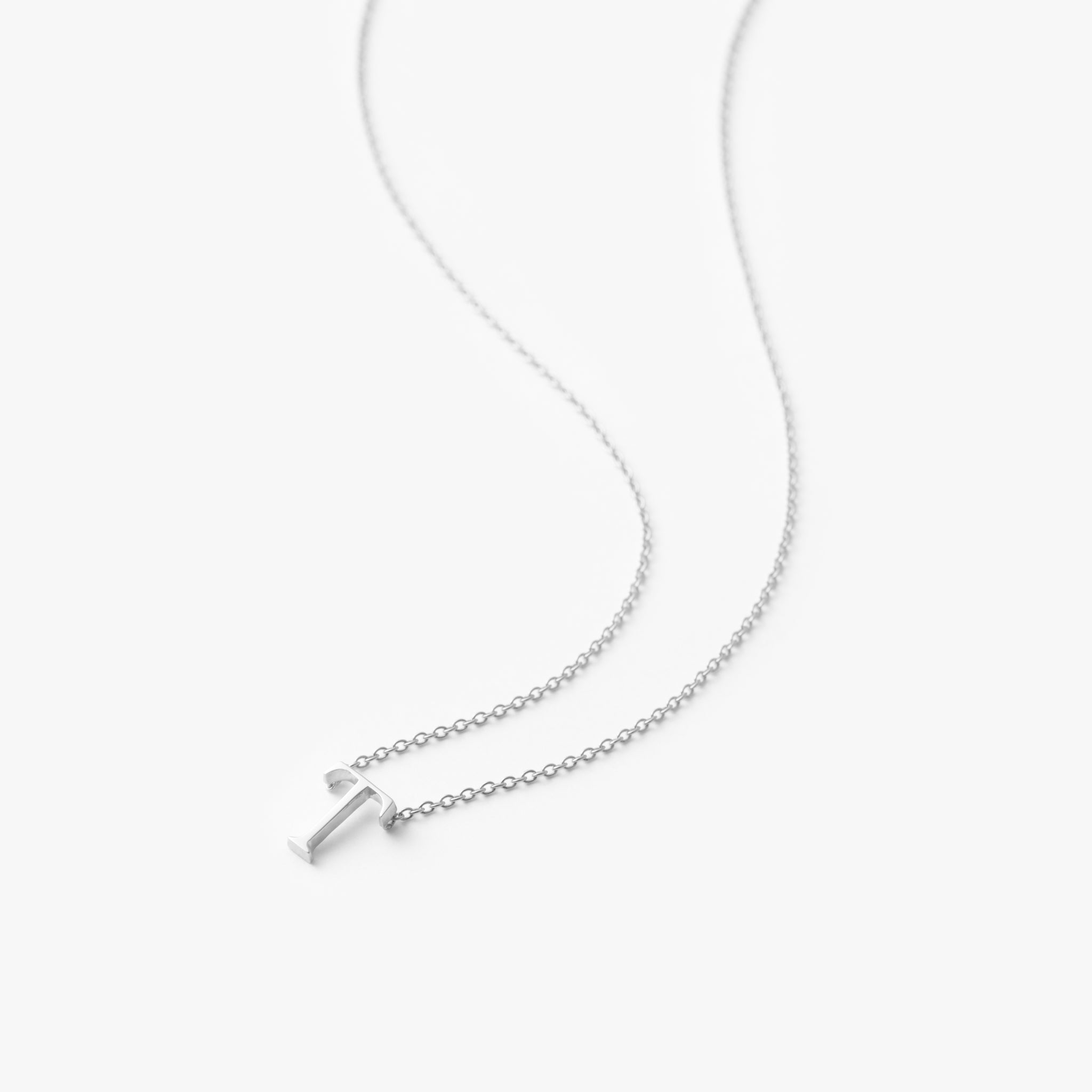 【オーダー商品】My Letters Silver ネックレス＜T＞50cm (シルバーカラー)【SV925】