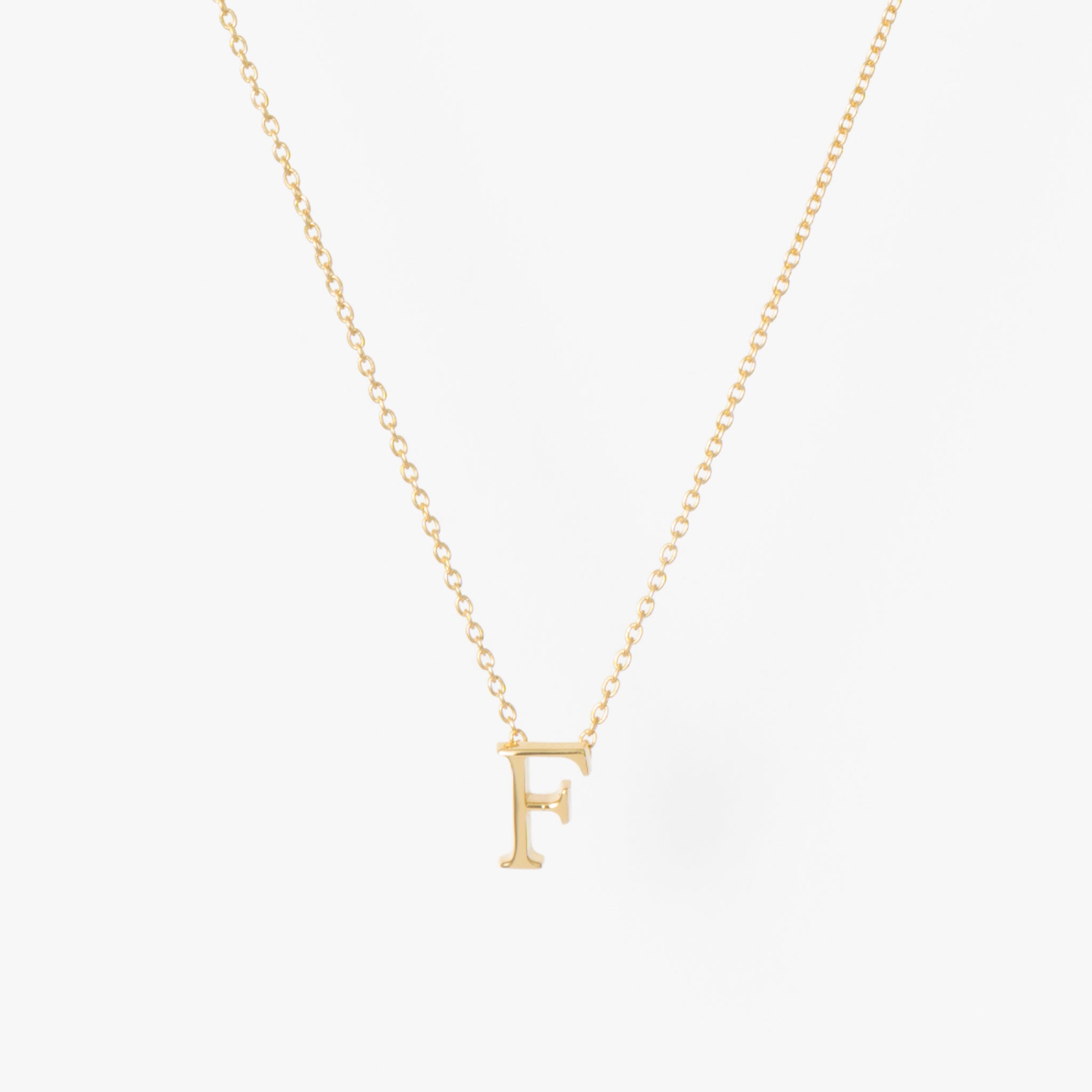 【オーダー商品】My Letters Silver ネックレス＜F＞50cm (ゴールドカラー)【SV925】