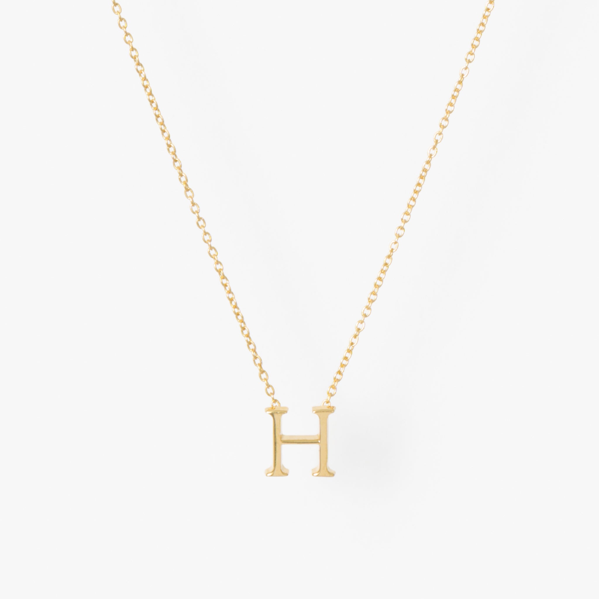 【オーダー商品】My Letters Silver ネックレス＜H＞50cm (ゴールドカラー)【SV925】