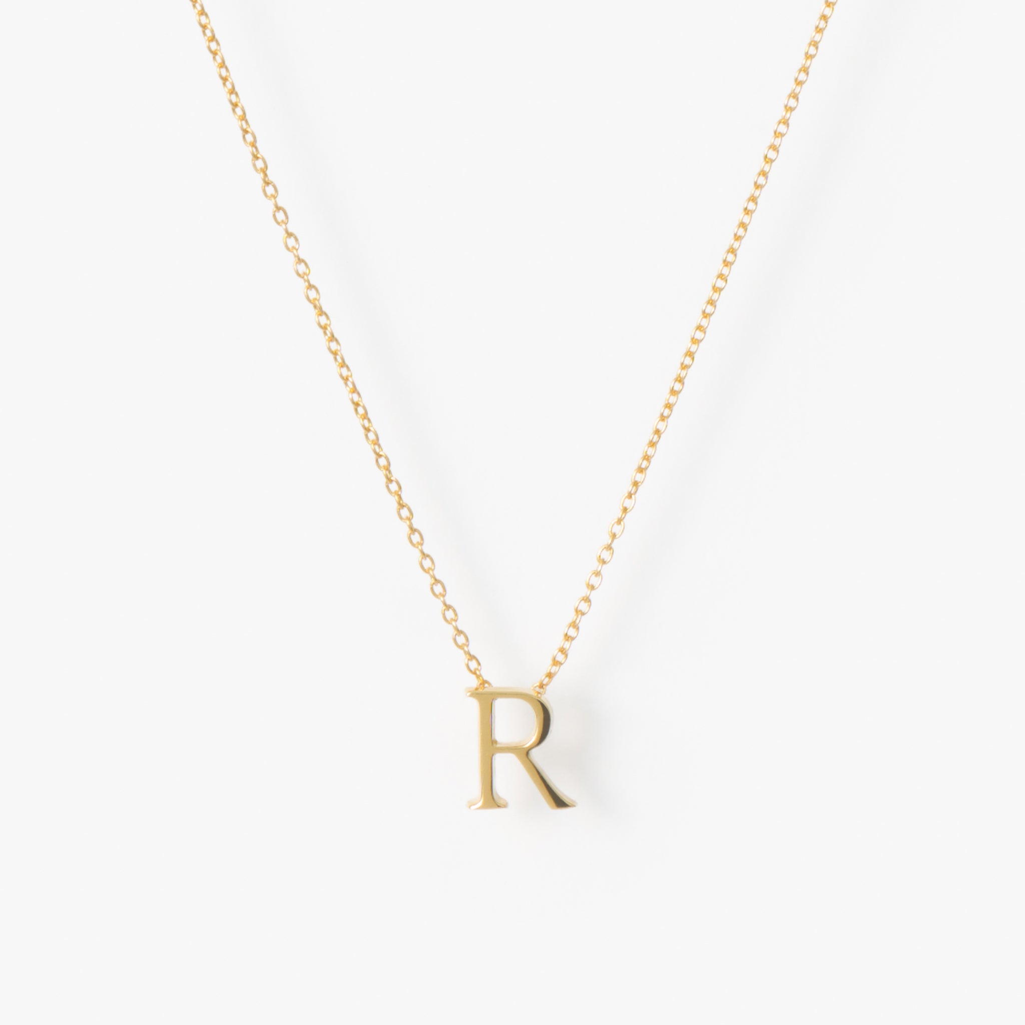 【オーダー商品】My Letters Silver ネックレス＜R＞50cm (ゴールドカラー)【SV925】