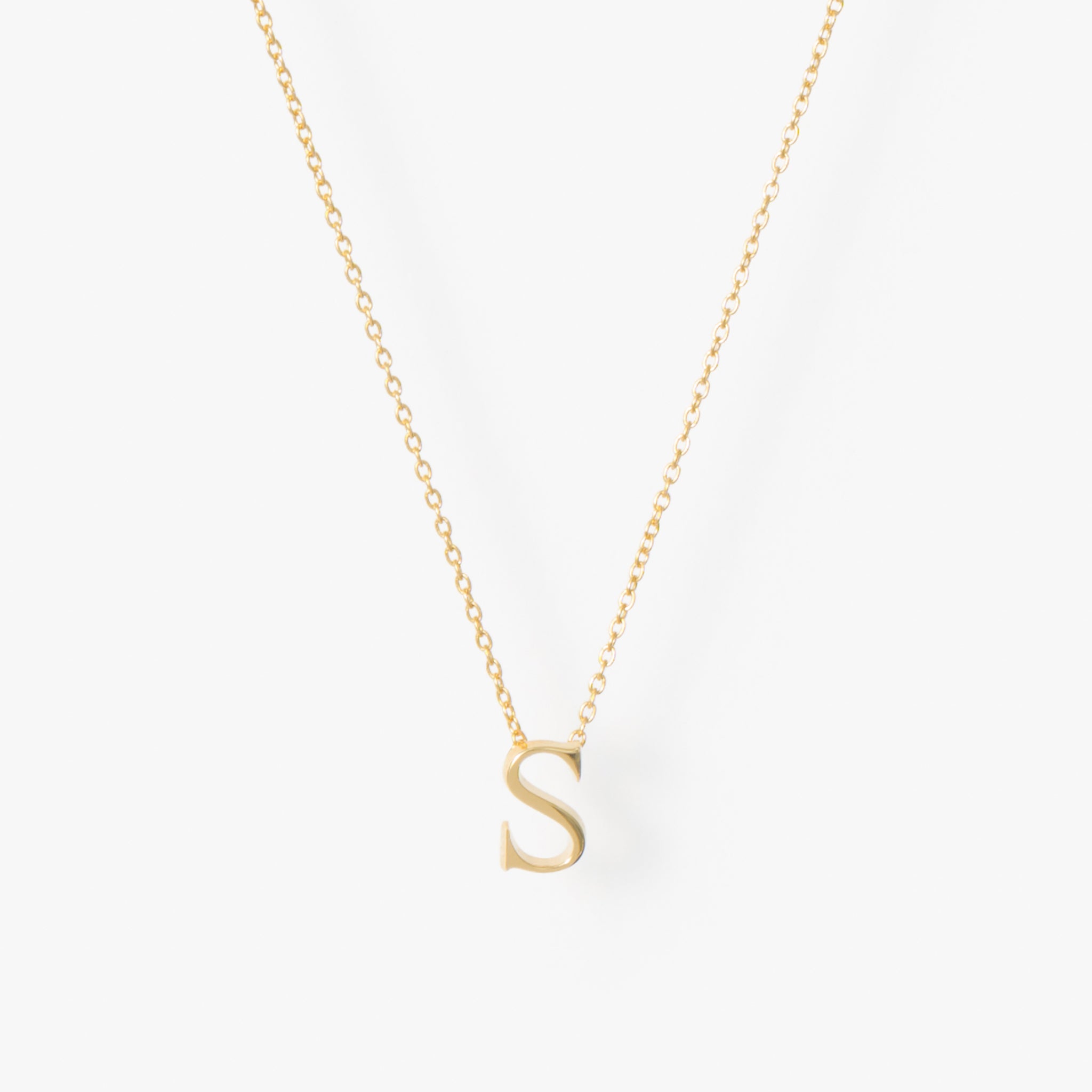 【オーダー商品】My Letters Silver ネックレス＜S＞50cm (ゴールドカラー)【SV925】