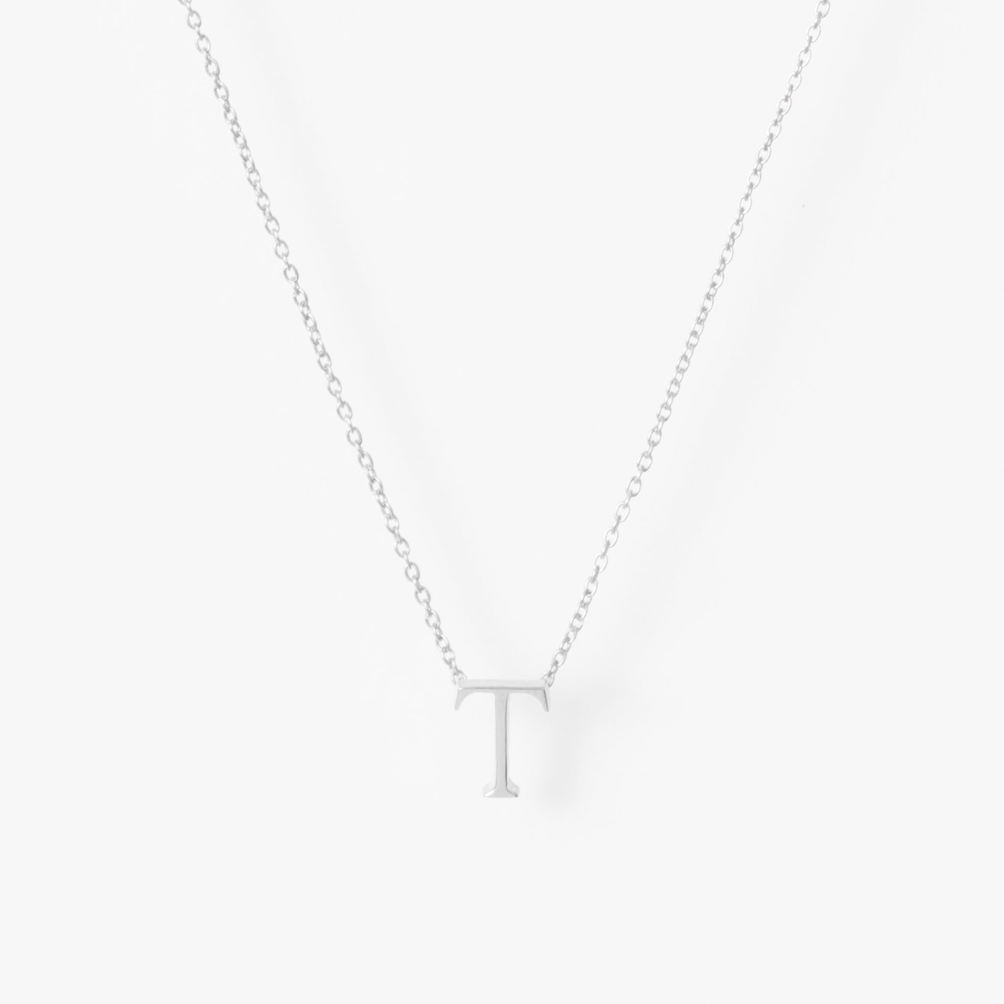 【オーダー商品】My Letters Silver ネックレス＜T＞50cm (シルバーカラー)【SV925】