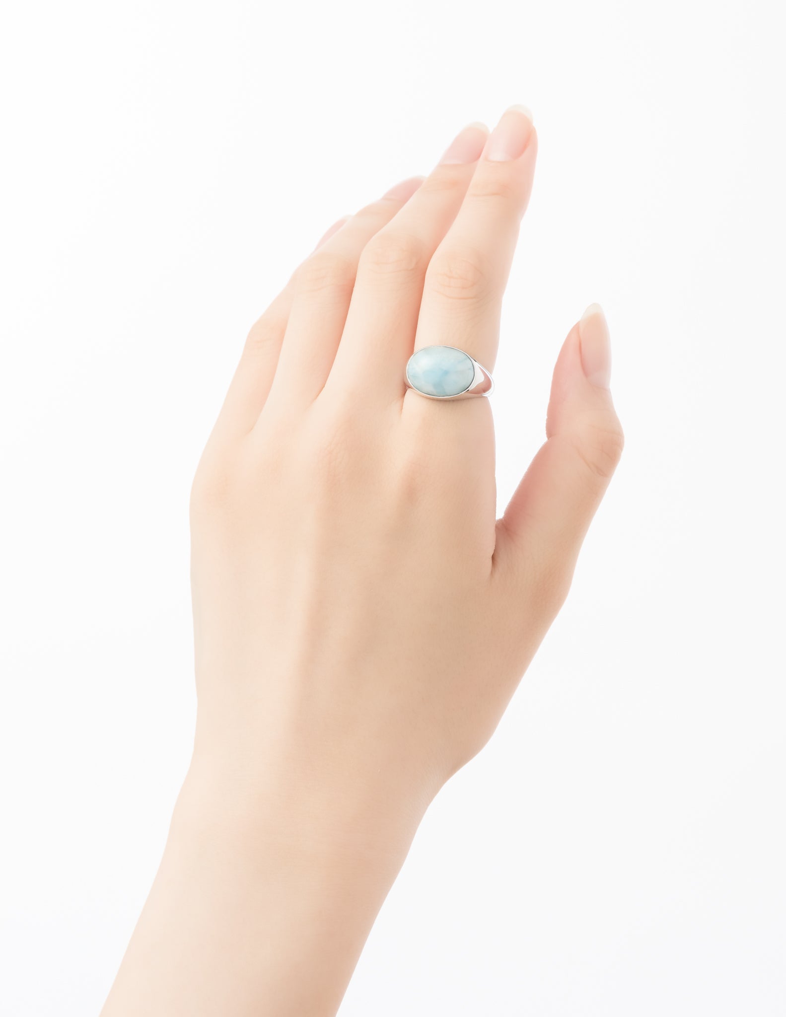 Signature Collection リング <br>オーバル ヨコ M<br> ラリマー【SV925】