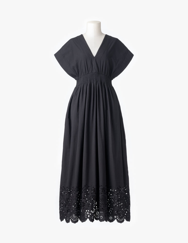 夏の光のドレス Scalloped Lace Garden/Black