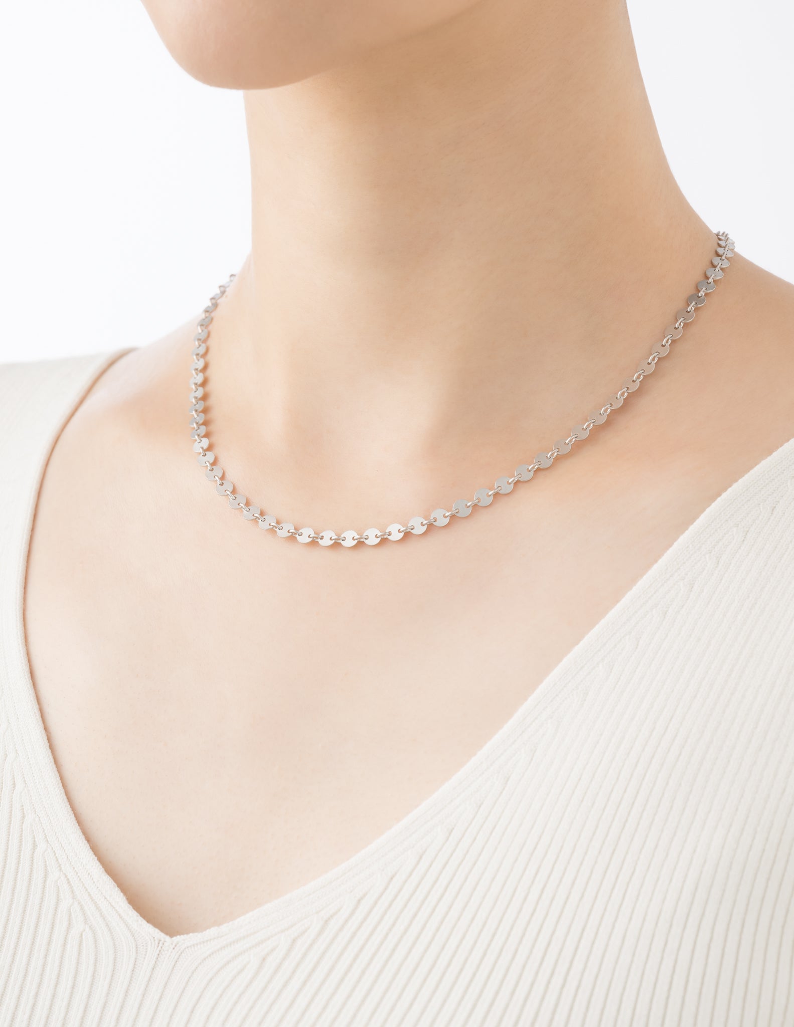 月のかけら ネックレス 40cm (シルバーカラー)【SV925】