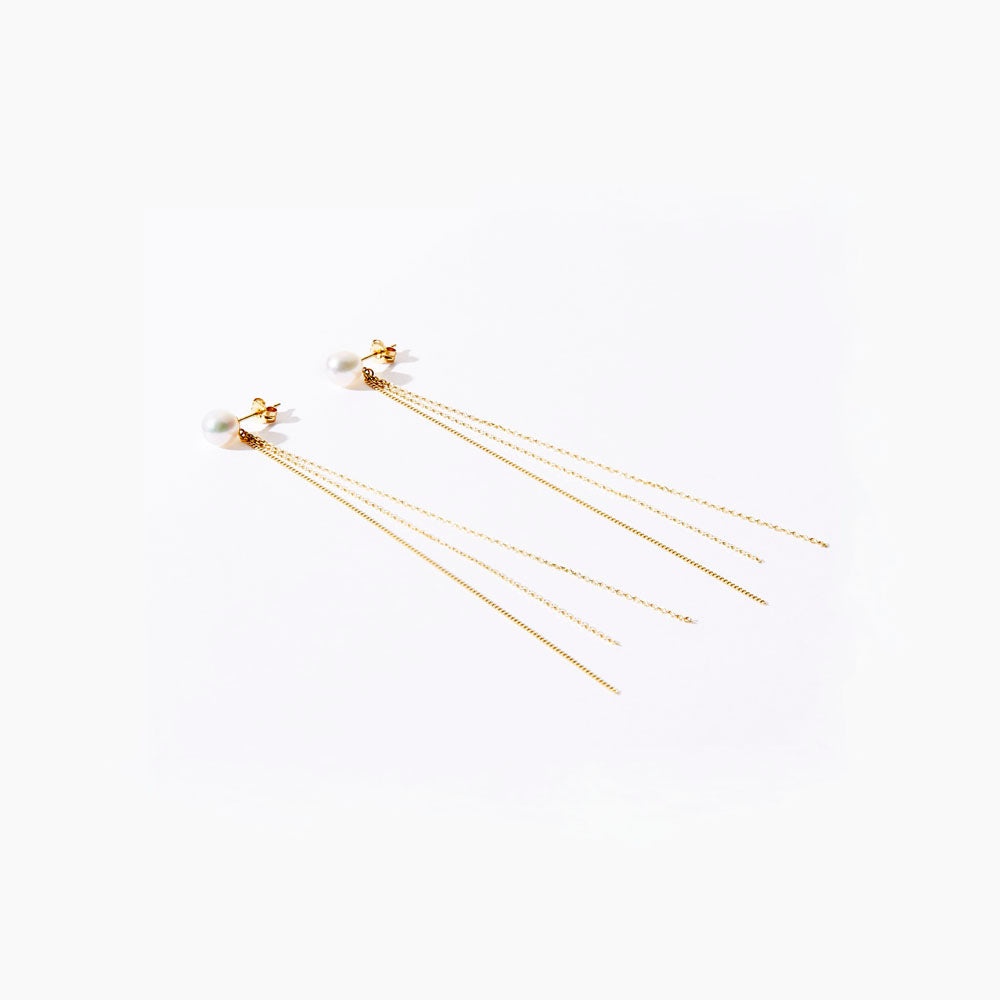 【オンライン限定】月の雫 チェーンピアス 10cm