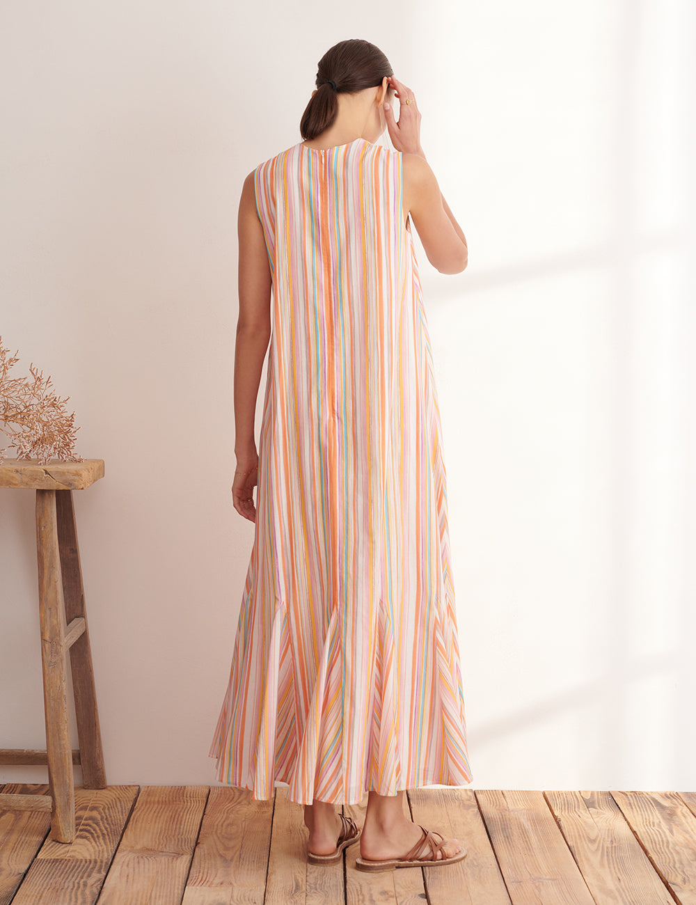 夏の月影のドレス Rainbow Stripes/White – MARIHA Official Online