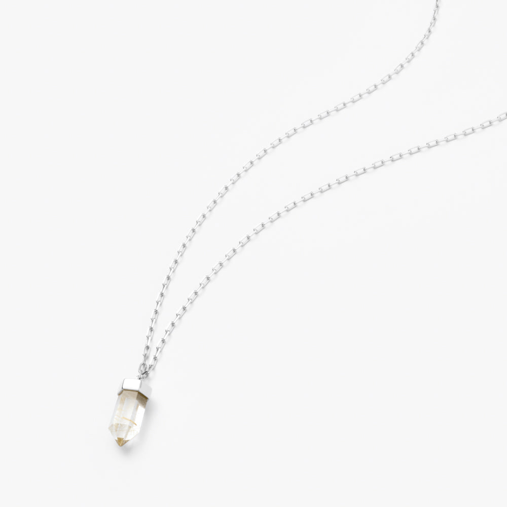 【オンライン限定】Wand ネックレス ゴールドルチルクォーツ レクタングルチェーン 60cm【SV925】