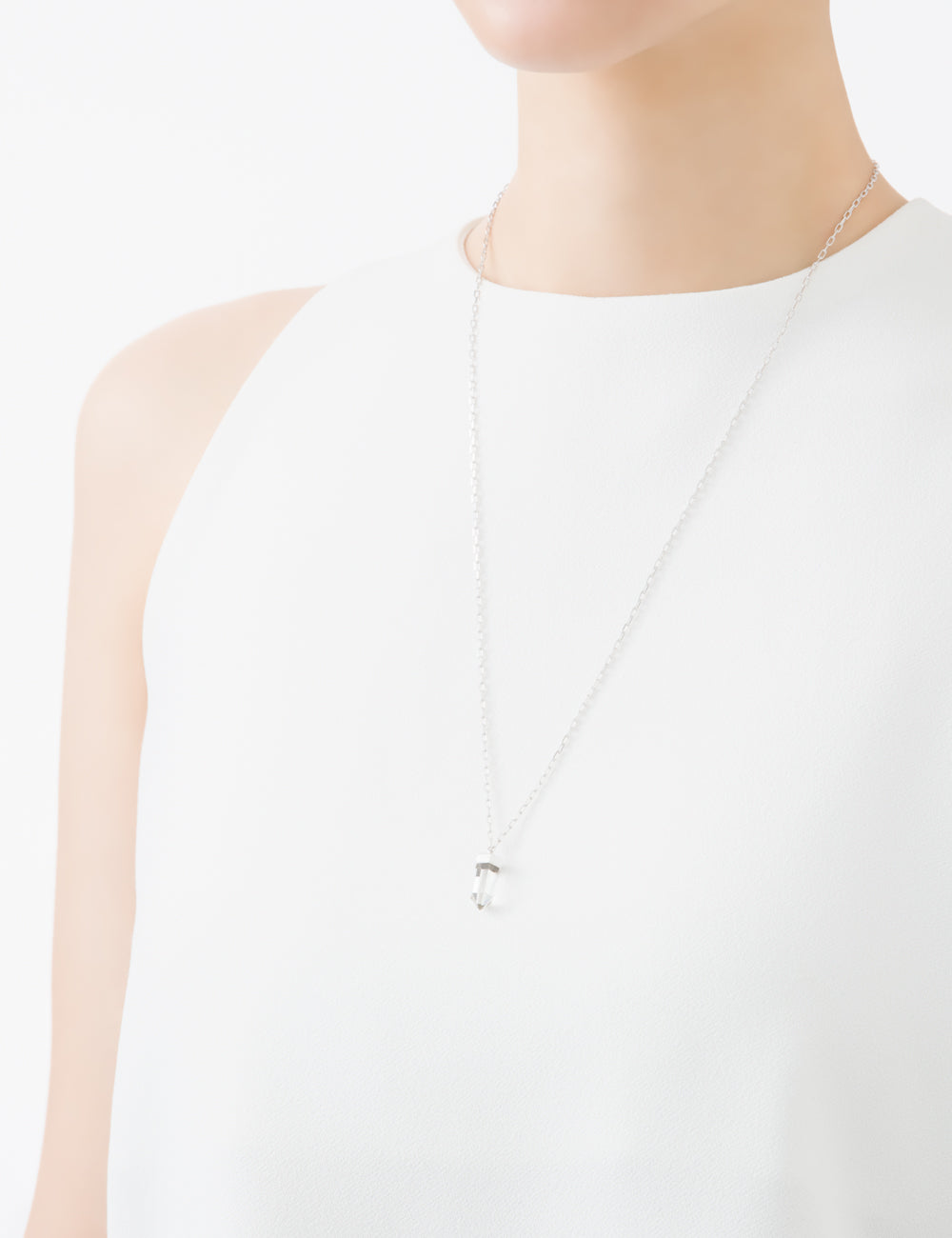 【オンライン限定】Wand ネックレス クリスタル レクタングルチェーン 60cm【SV925】